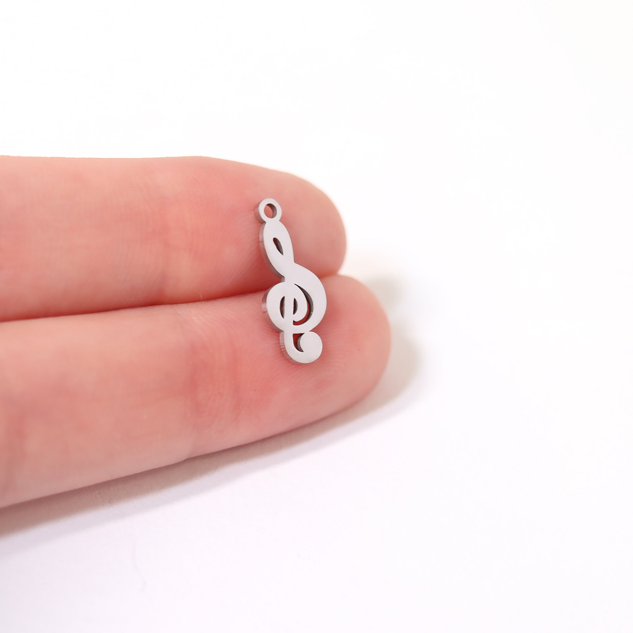 18K Gold PVD Stainless Steel Treble Clef Music Charm / PDL0077、mySite、dreamappss
