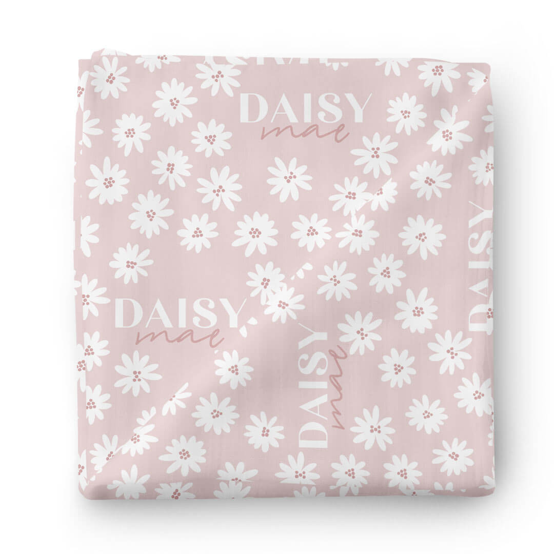  Pink Daisy Personalized Swaddle Blanket、mySite、layawaytickets