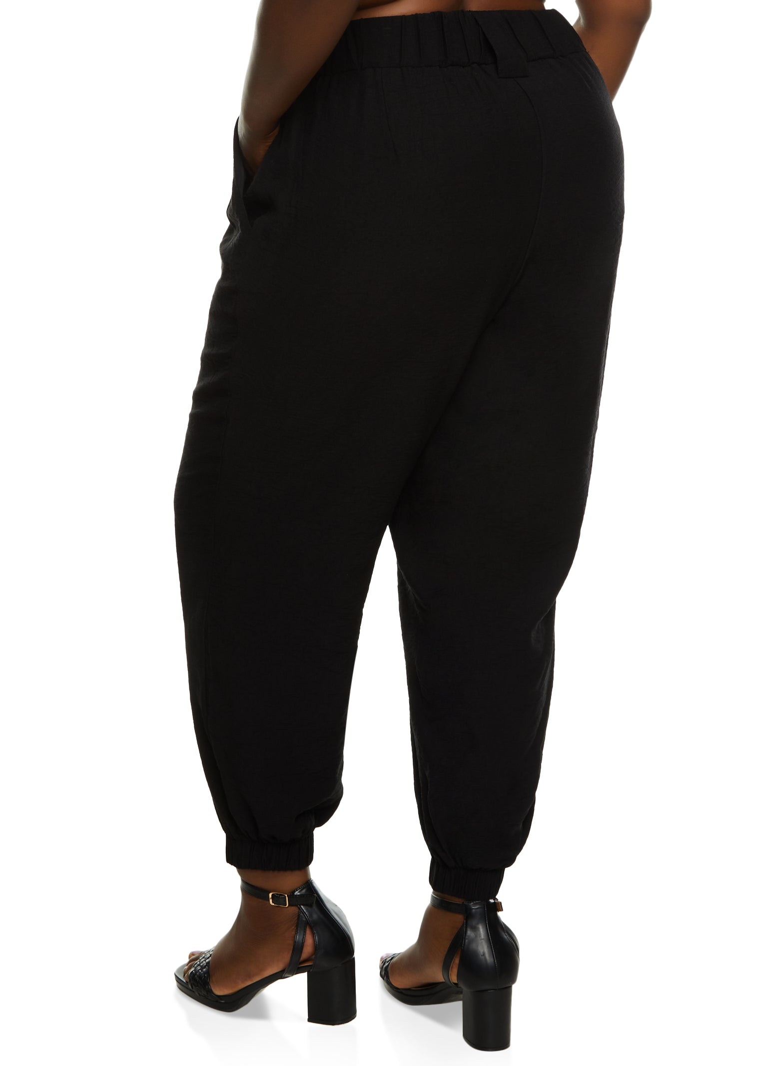 Plus Size Linen Wide Leg Tapered Pants、mySite、camillekostekn