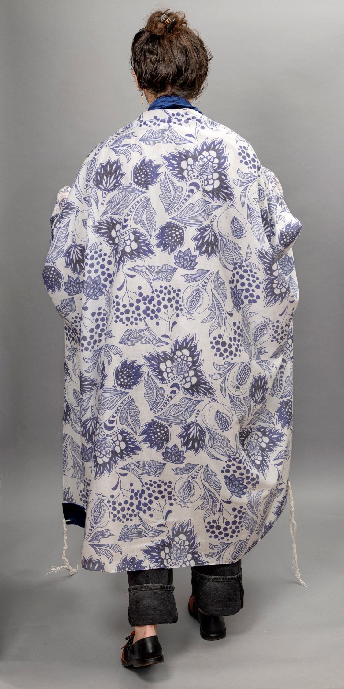 Navy Blue Pomegranates with Cotton Velvet Tallit、mySite、topwebapps