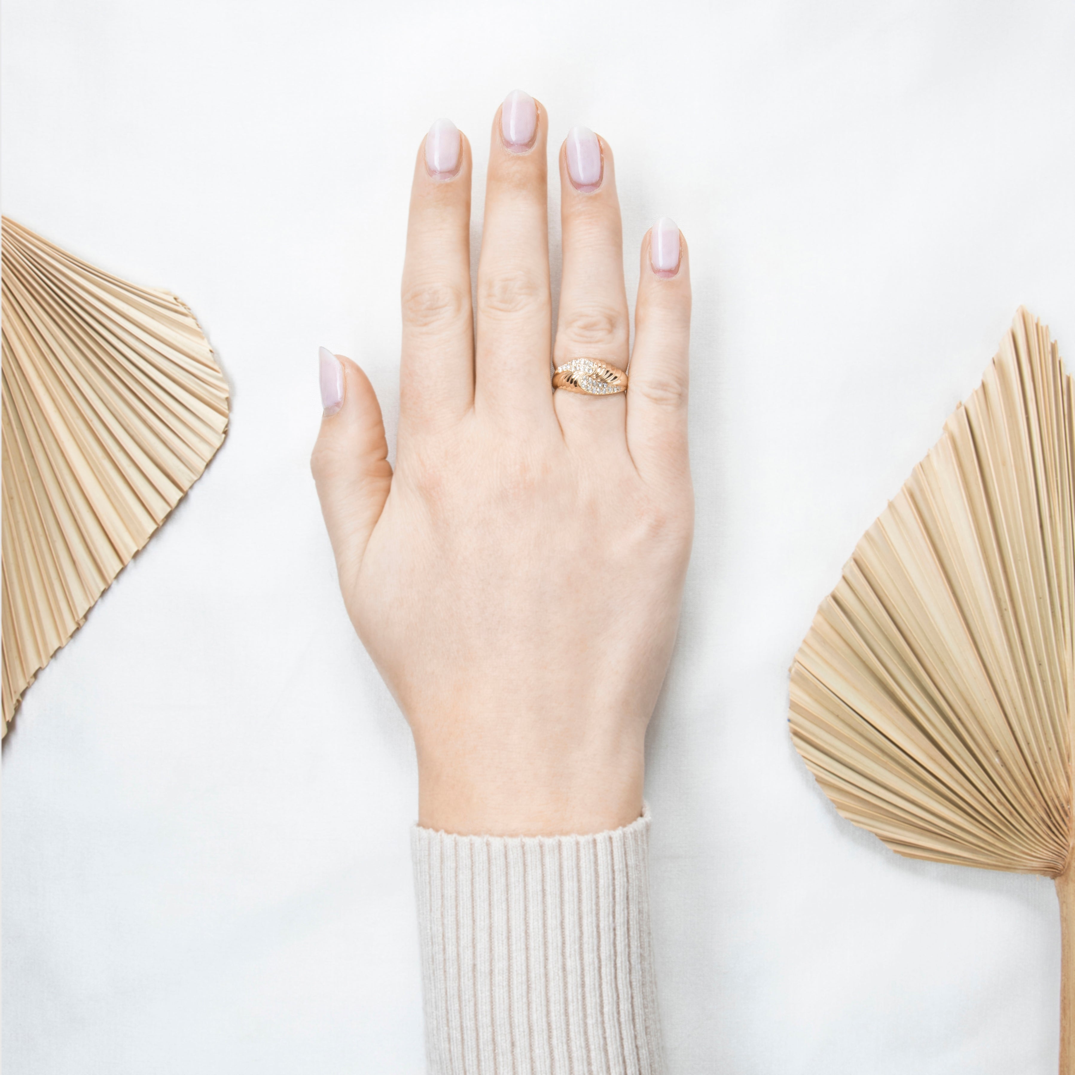 Vintage Heavy 14k Yellow Gold .312cttw Diamond Ribbed Bypass Ring 6.75、mySite、hinf8tx79