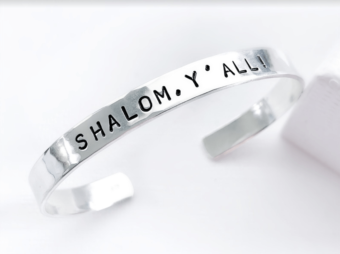 Shalom Y'all! Hammered Cuff Bracelet - Sterling Silver、mySite、topwebapps