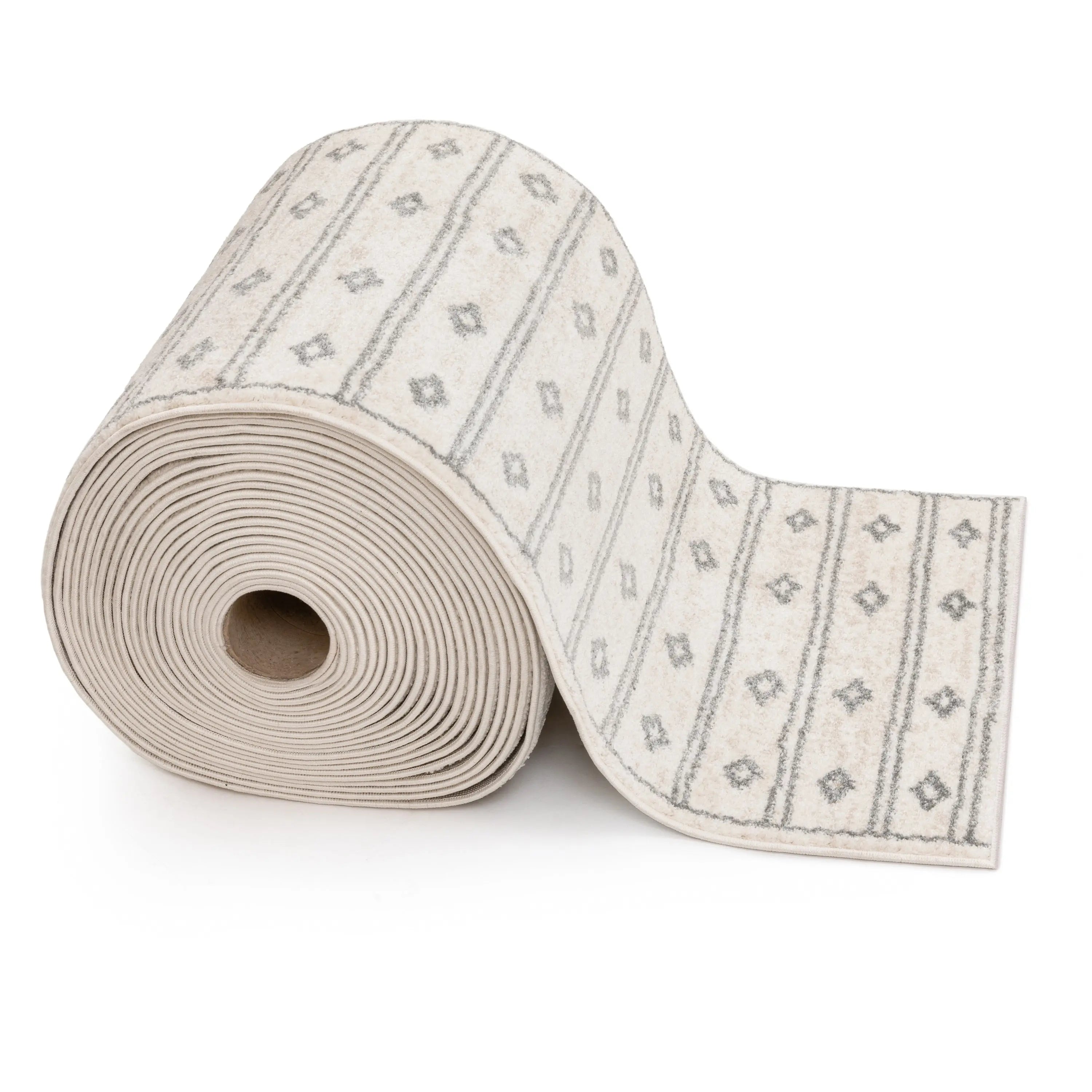 Custom Size Runner Parallel Tribal Diamond Pattern Ivory Grey 27 Inch Wide x Choose Your Length Hallway Runner Rug、mySite、gigharbornorthrealestate