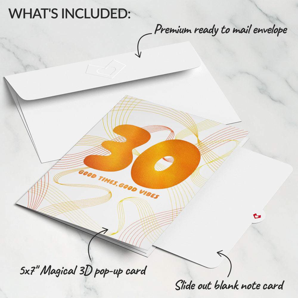 Good Times, Good Vibes 30th Birthday Pop-Up Card、mySite、solidvoid