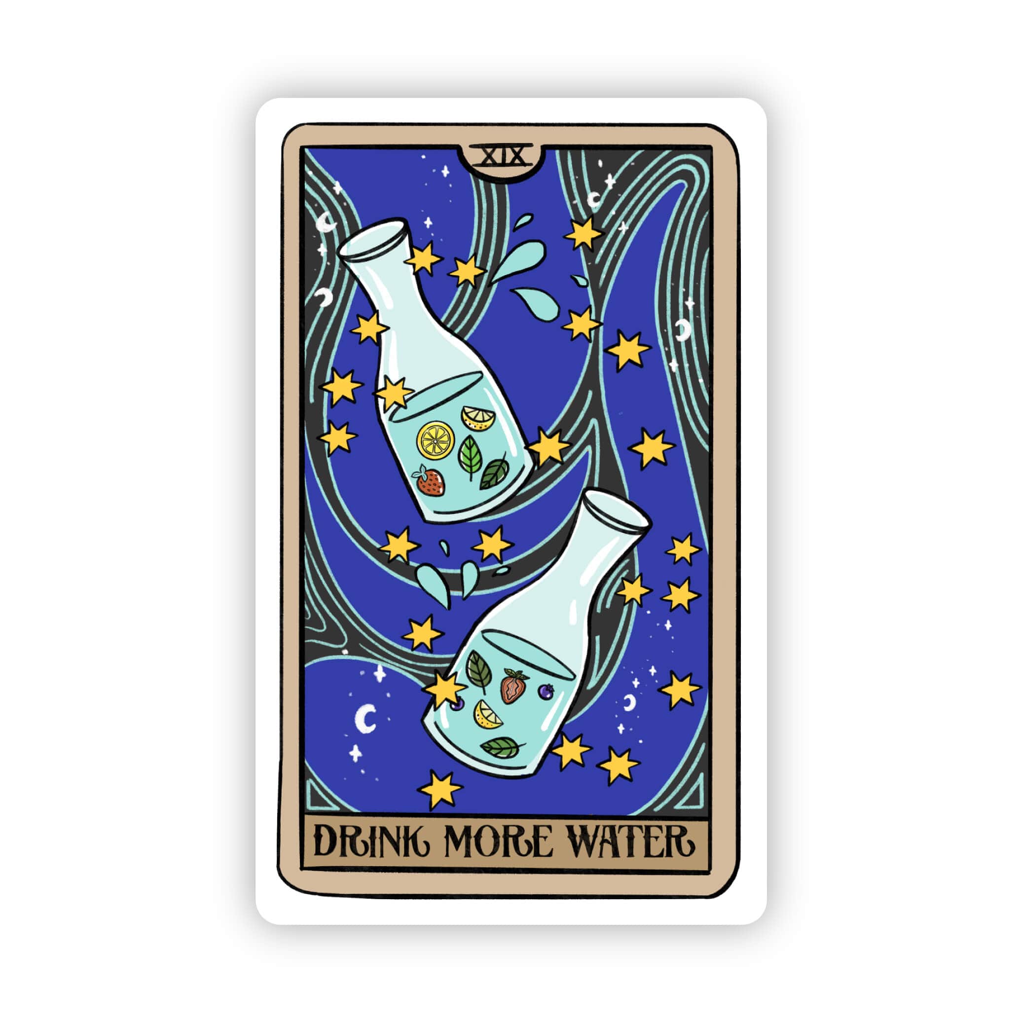  Drink More Water Tarot Card Sticker、mySite、elrpsem3k