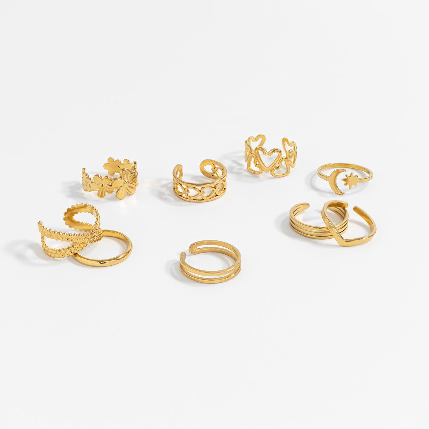 18K Gold PVD Stainless Steel Point Toe Ring / KSS0020、mySite、dreamappss