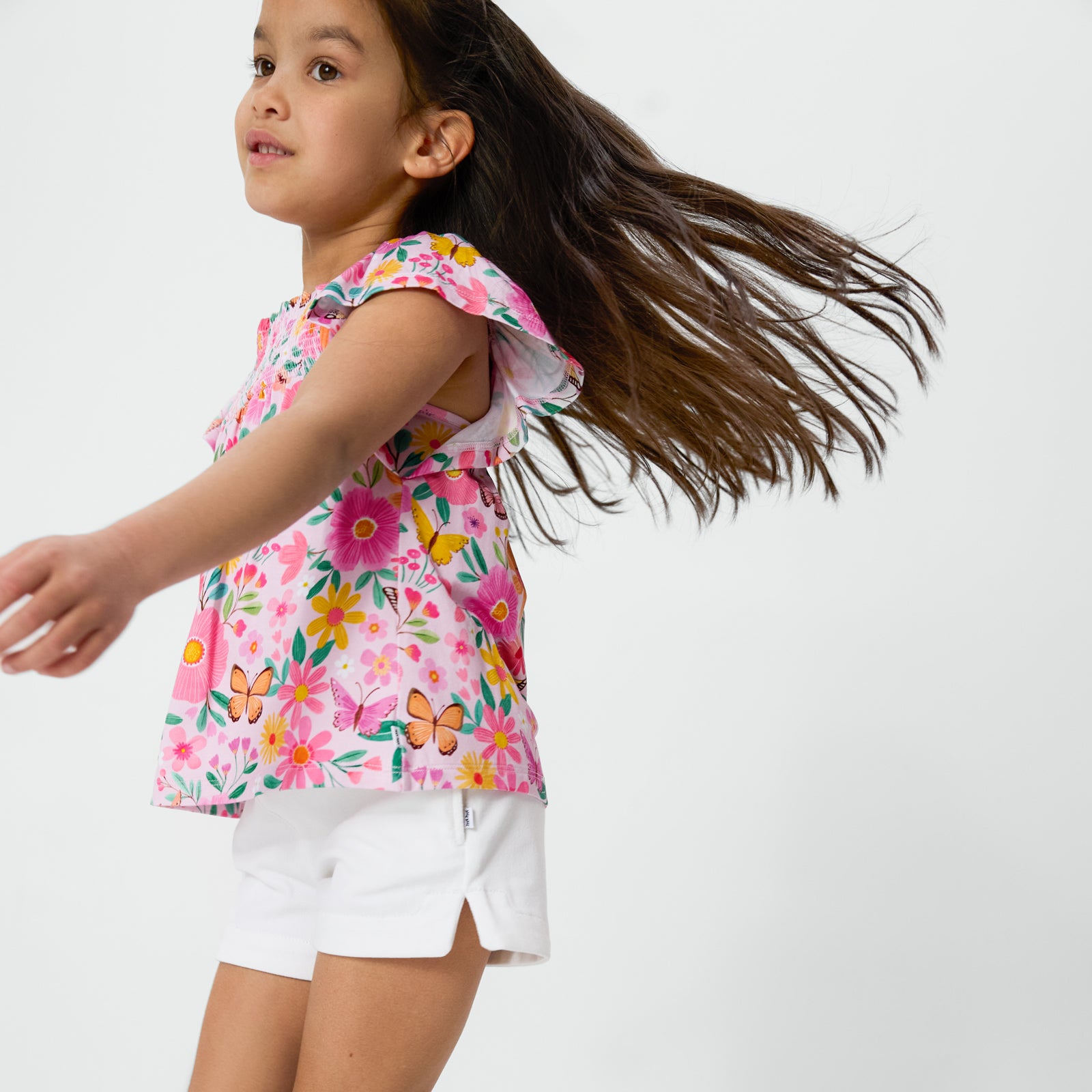  Butterfly Blooms Smocked Flutter Top、mySite、layawaytickets