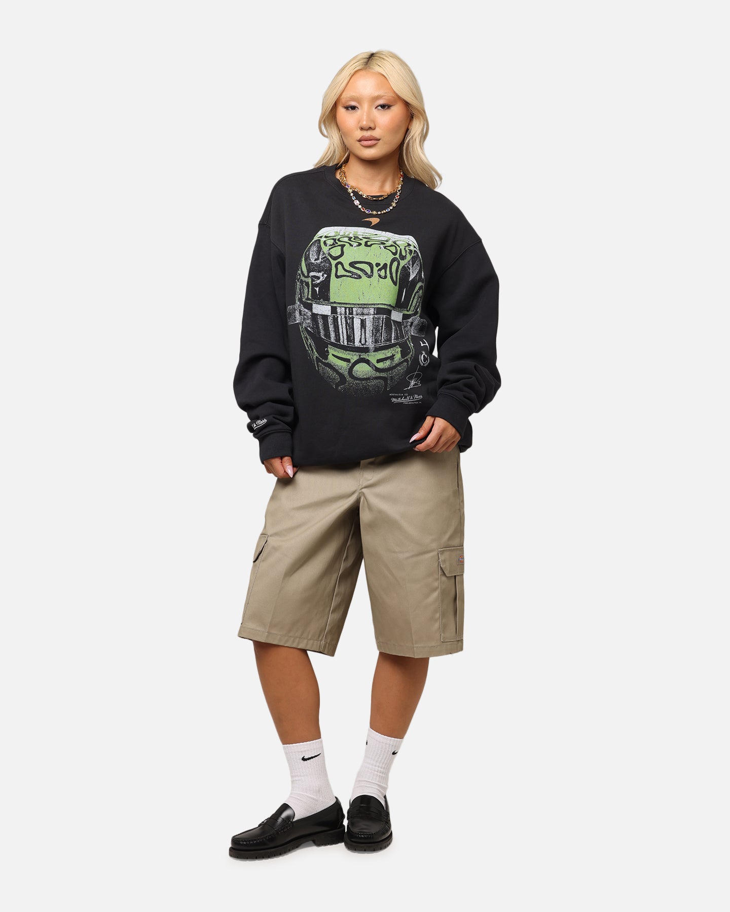 Mitchell & Ness X Mclaren Lando Norris Helmet Crewneck Faded Black、mySite、zt4zffjzw