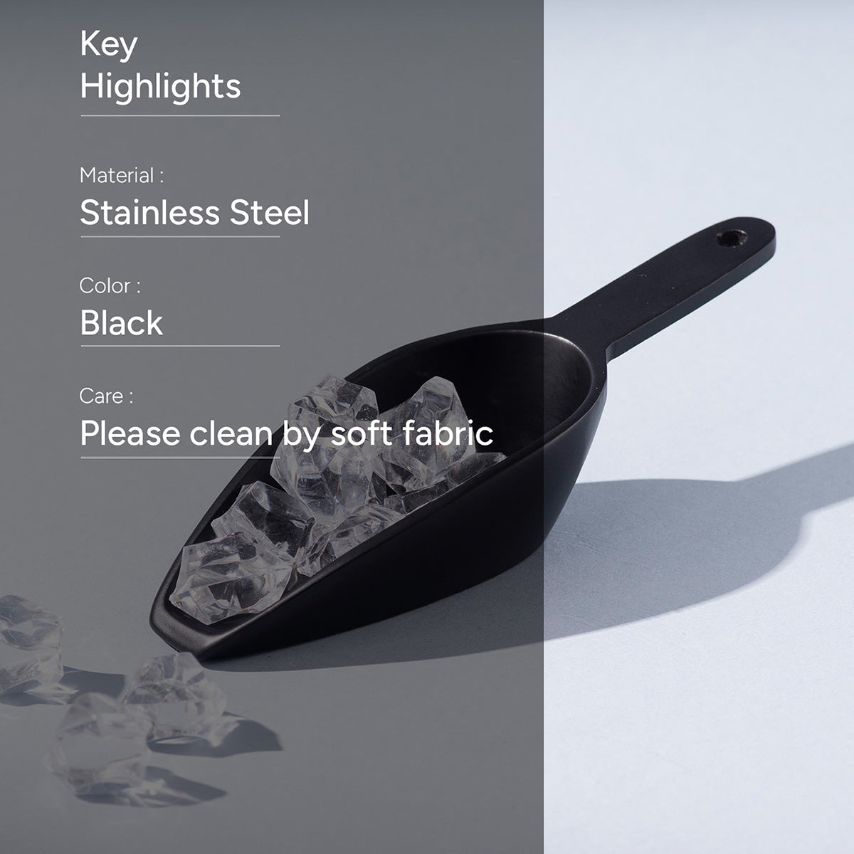 Stainless Steel Ice Scoop | Black、mySite、camillekostekn