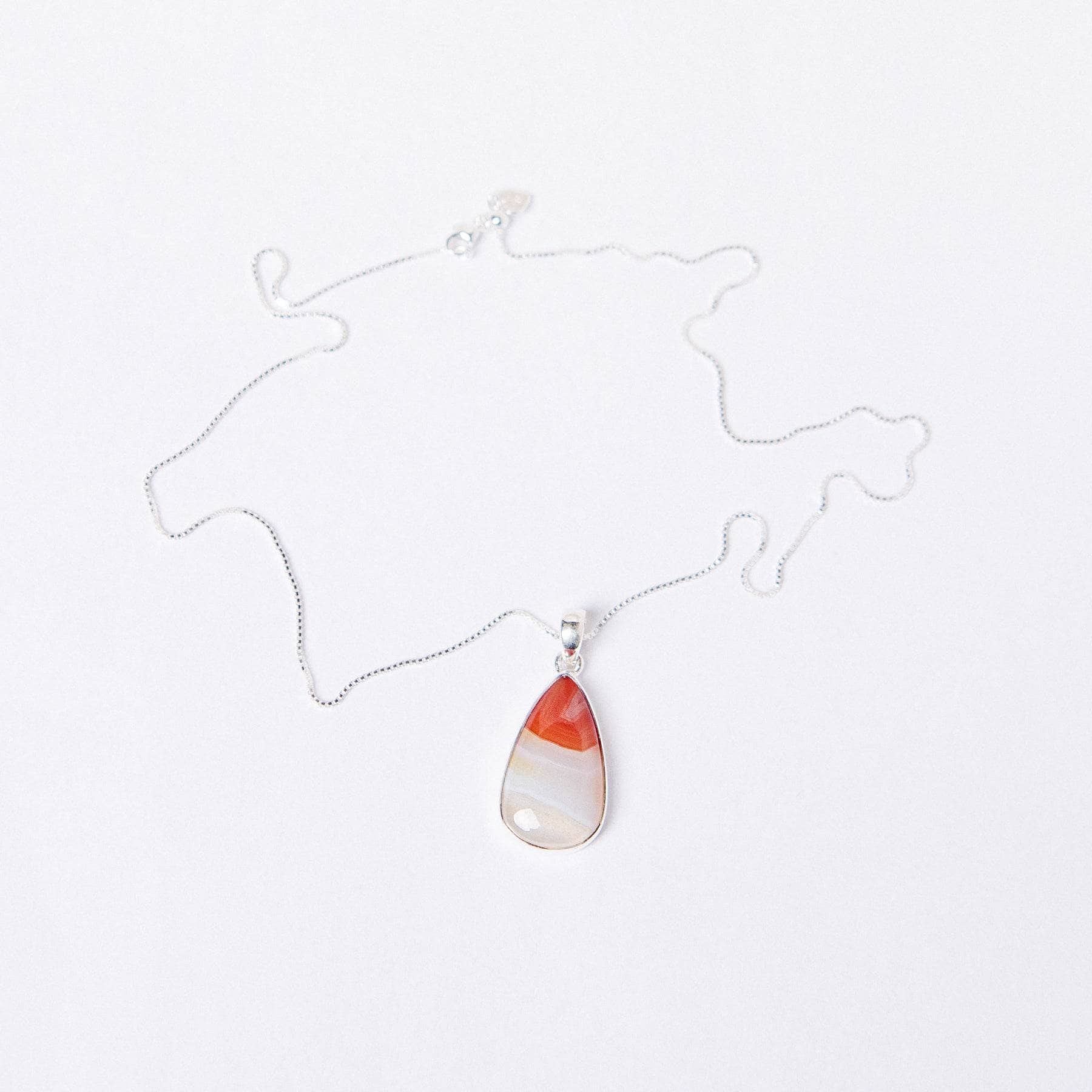 Carnelian Banded Agate Teardrop Pendant Necklace、mySite、hinf8tx79