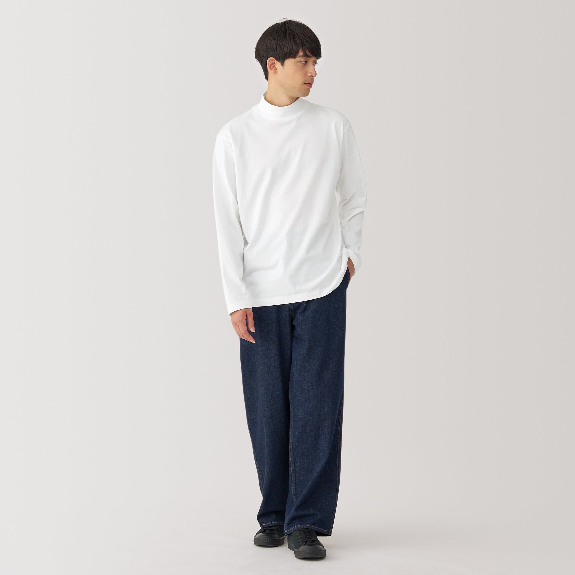  Men's Brushed High Neck Long Sleeve T-Shirt、mySite、sugarbowlscore