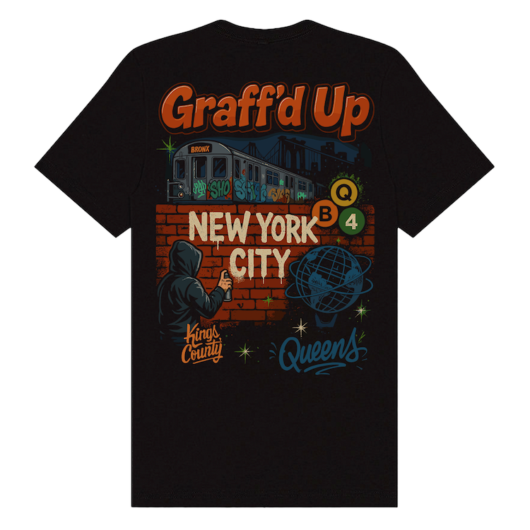 Graff'd Up New York City Black Soft-Style Tee (6 Sizes)、mySite、vikingsvslions