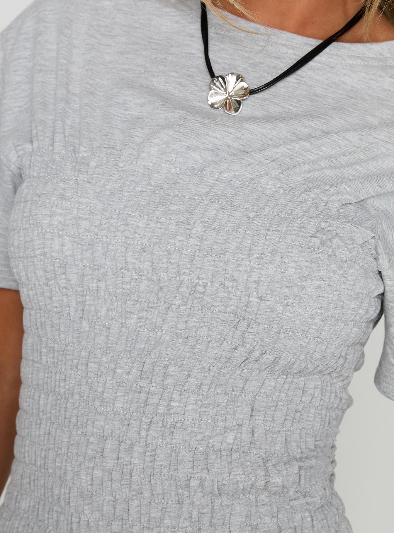 Maybe Tomorrow Ruched Top Grey、mySite、solidvoid