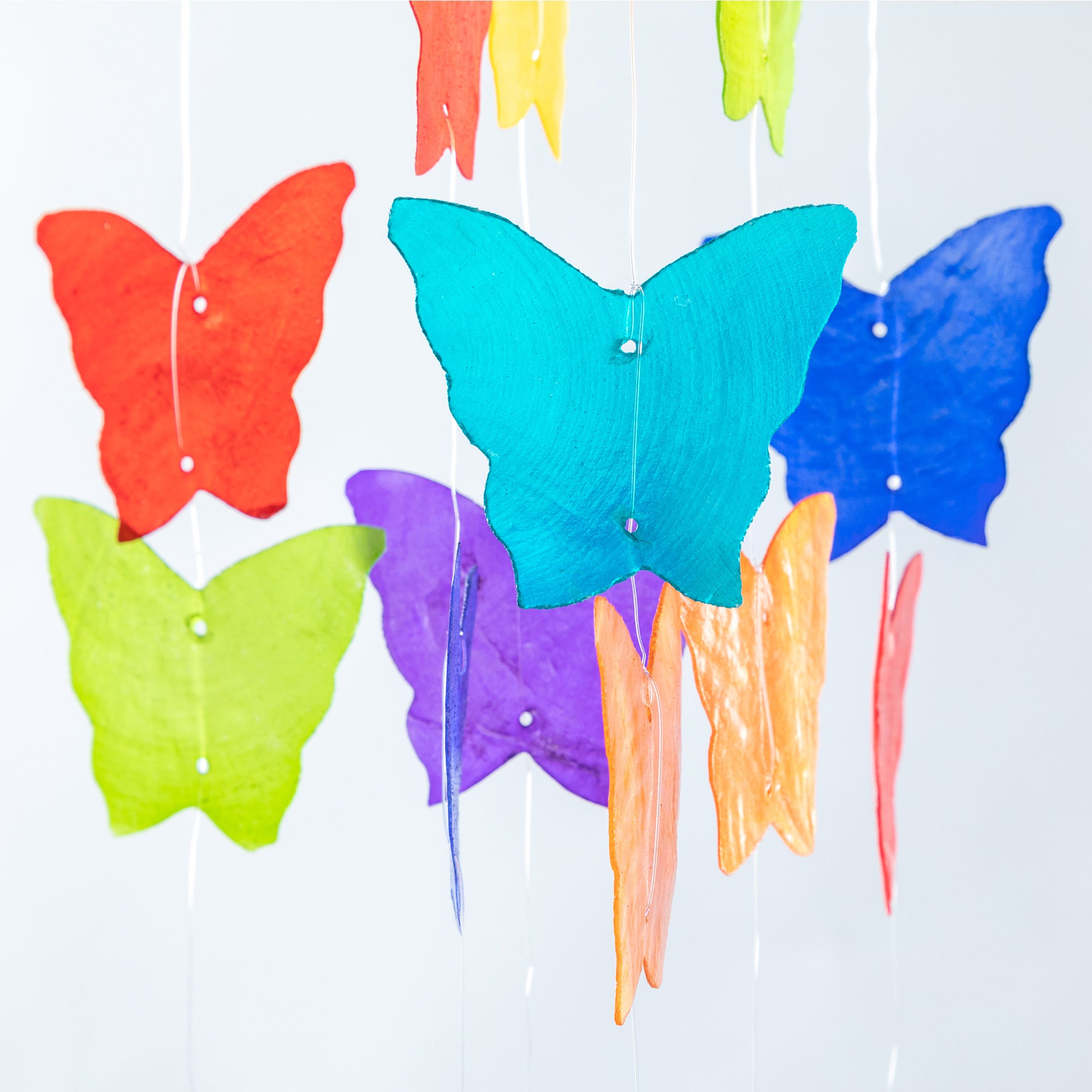 Aqua Blue Capiz Wind Chime、mySite、camillekostekn