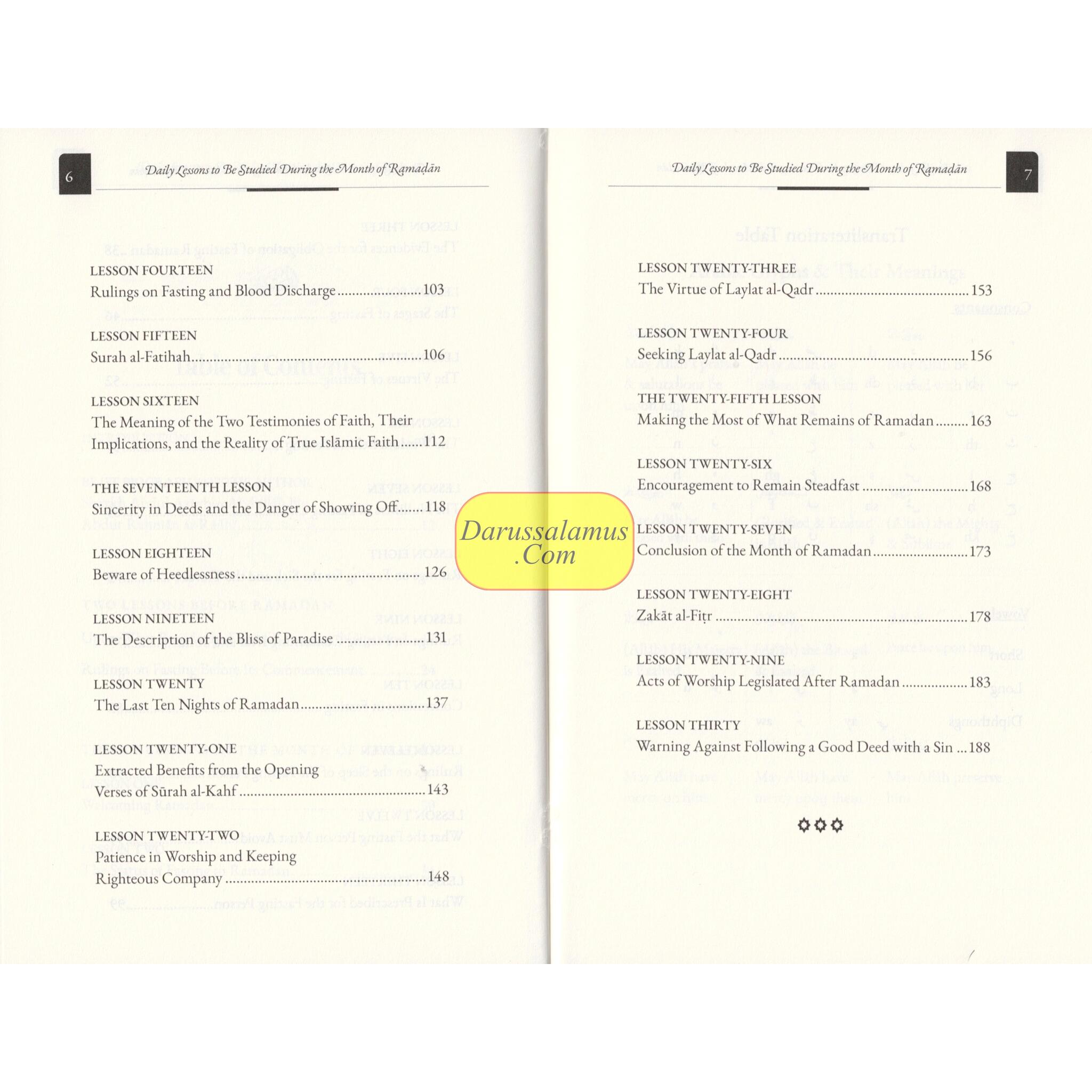 Daily Lessons To Be Studied During The Month of Ramadhan、mySite、topwebapps