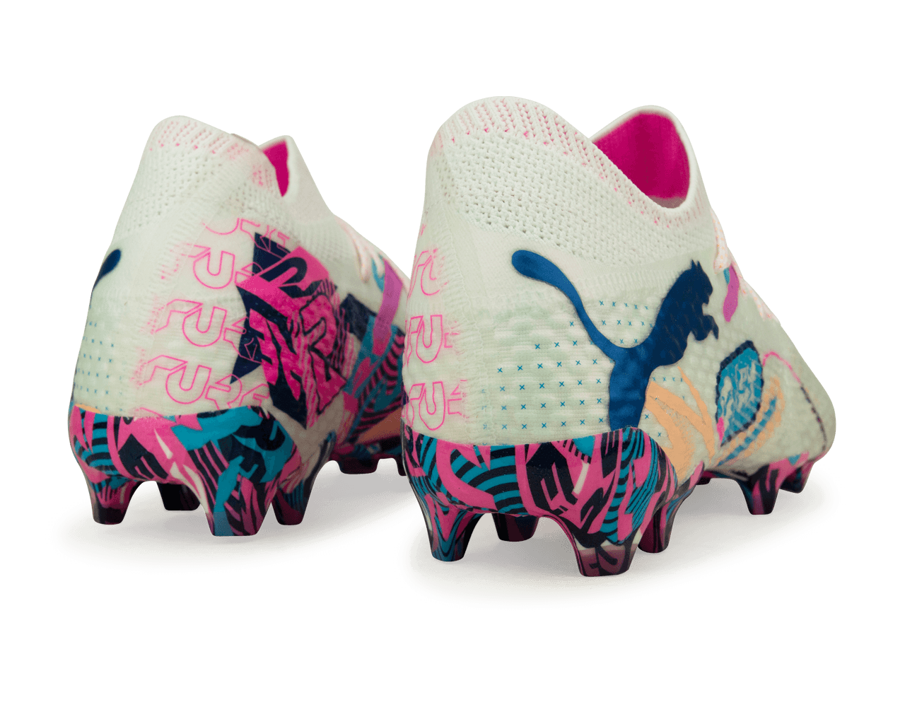 PUMA Men's Future 7 Ultimate Volume Up FG/AG White/Luminous Blue、mySite、noshort