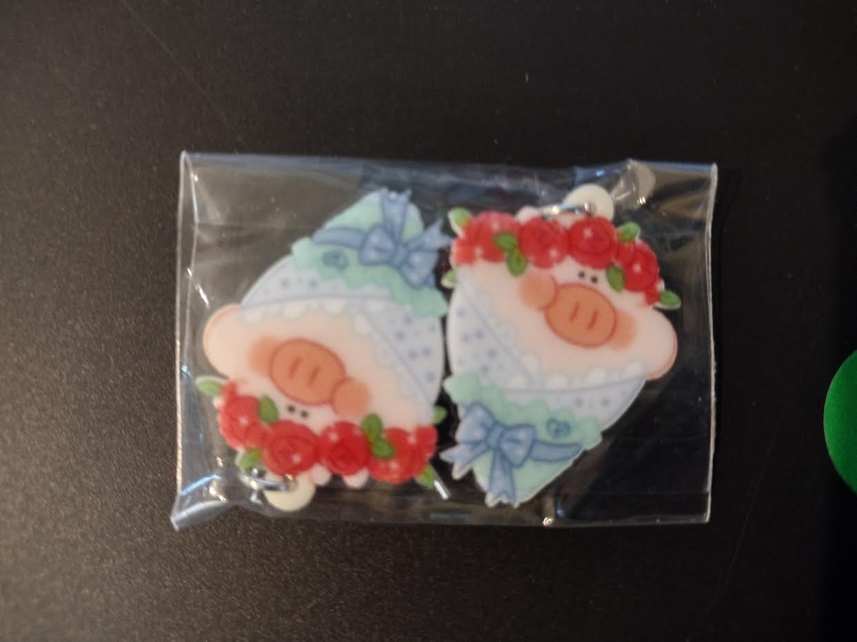 Pig Acrylic Drop Earrings - Fashion Jewelry that's just CUTE! *、mySite、g9winljtr