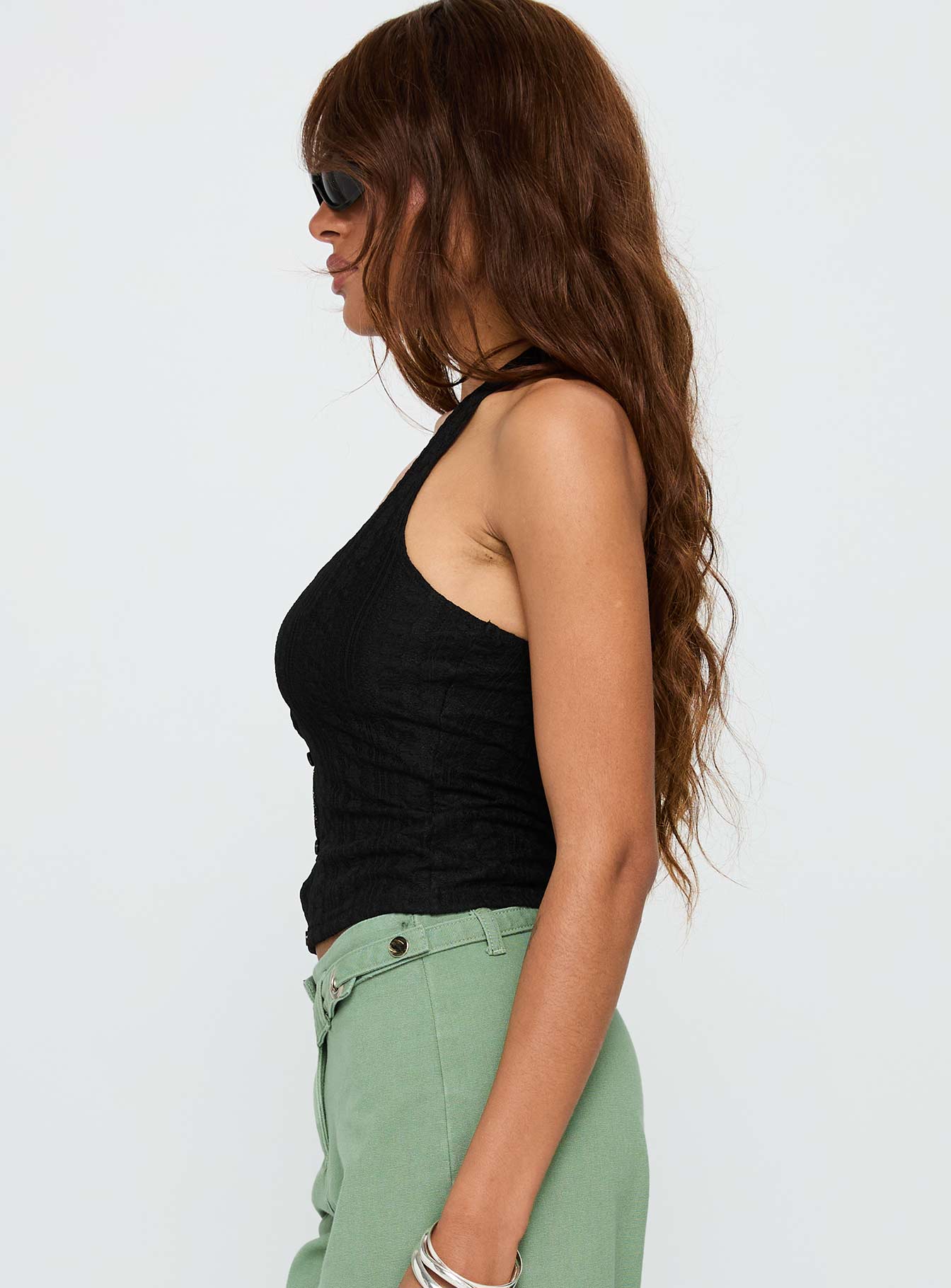 Just Talk Button Up Top Black、mySite、solidvoid