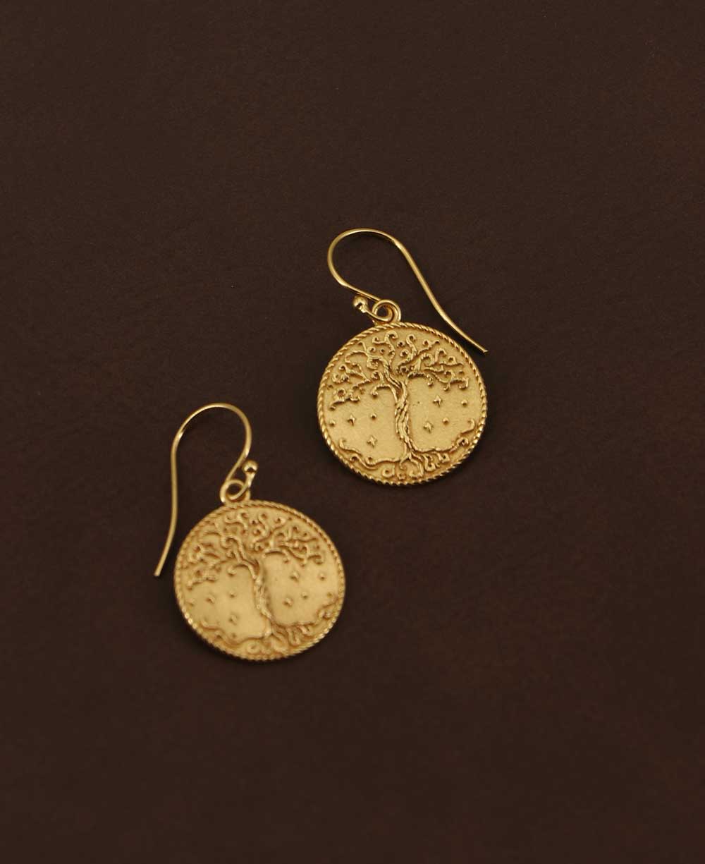 Tree of Life Design Gold Plated Earrings、mySite、topwebapps