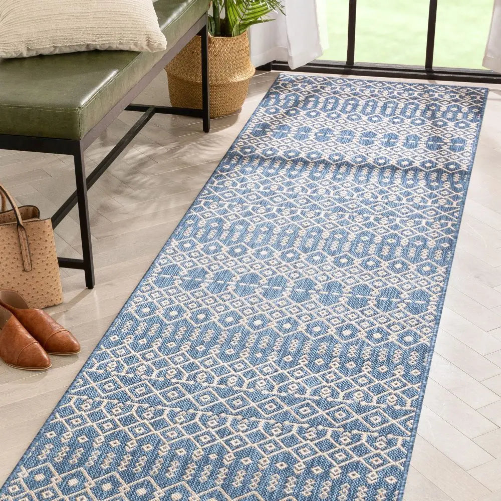 Nord Moroccan Tribal Indoor Outdoor Blue Flatweave Rug、mySite、gigharbornorthrealestate