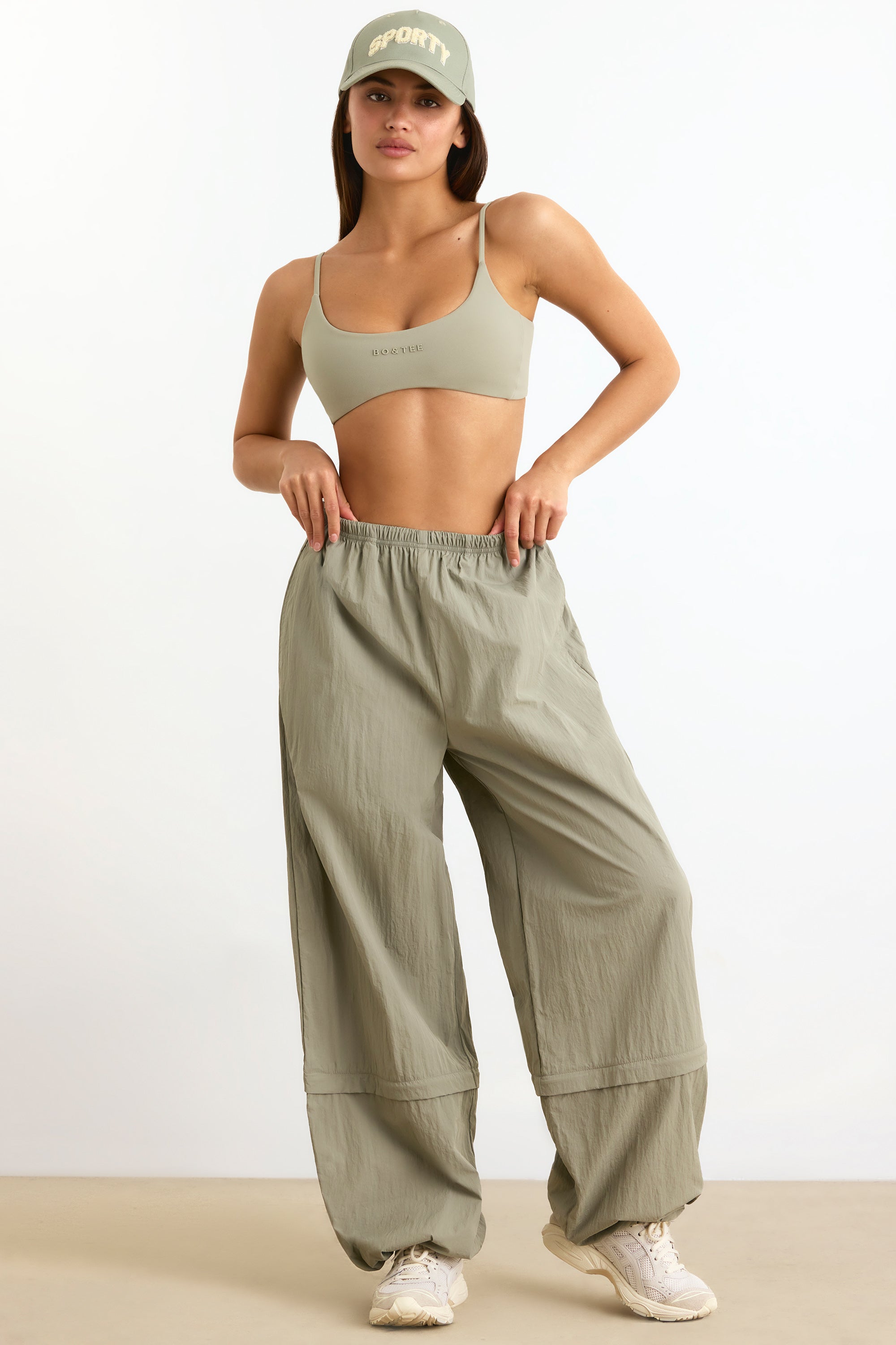 Convertible Wide Leg Track Pants in Mineral、mySite、solidvoid