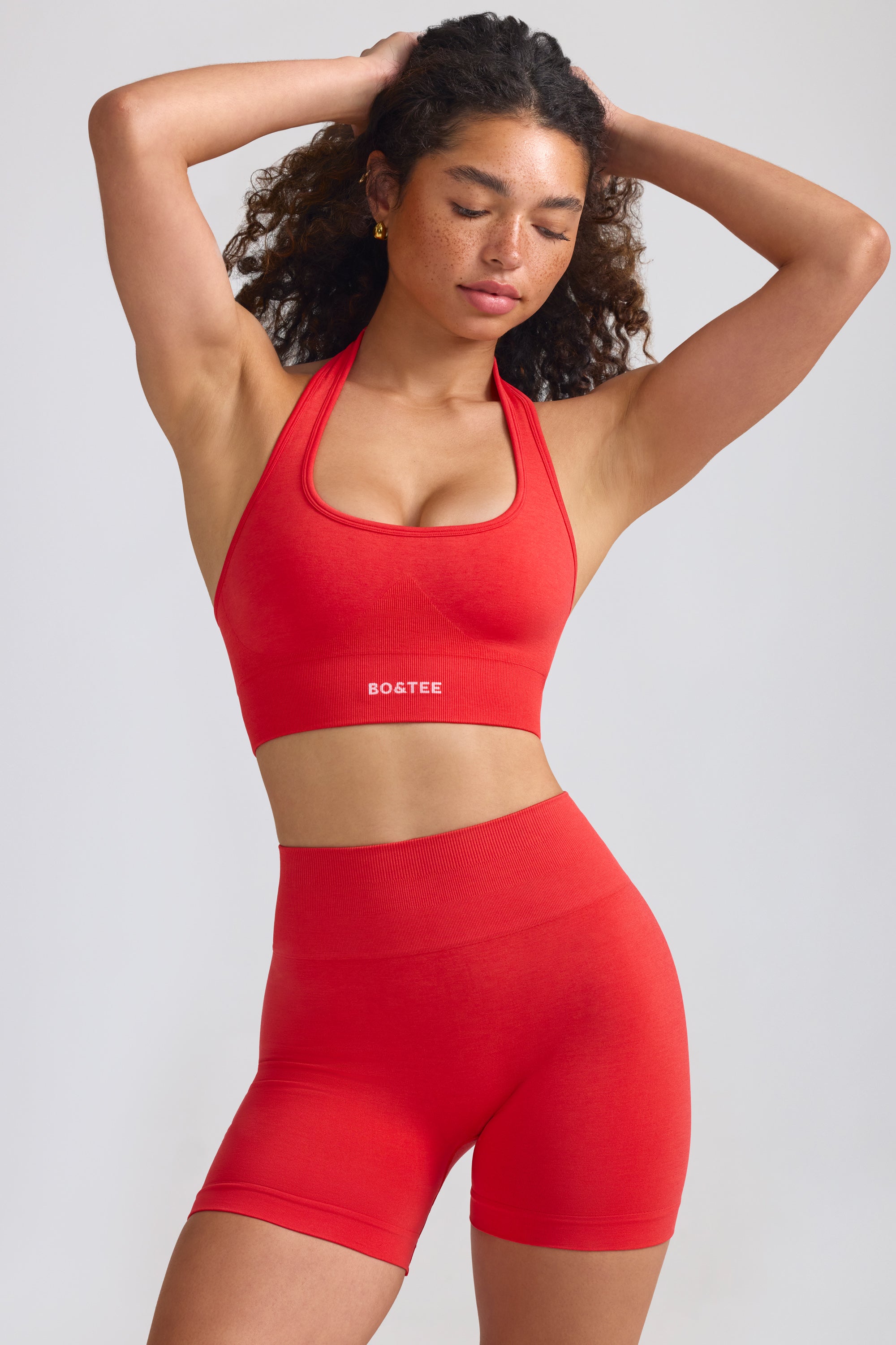 Define Luxe Mini Shorts in Poppy Red、mySite、solidvoid