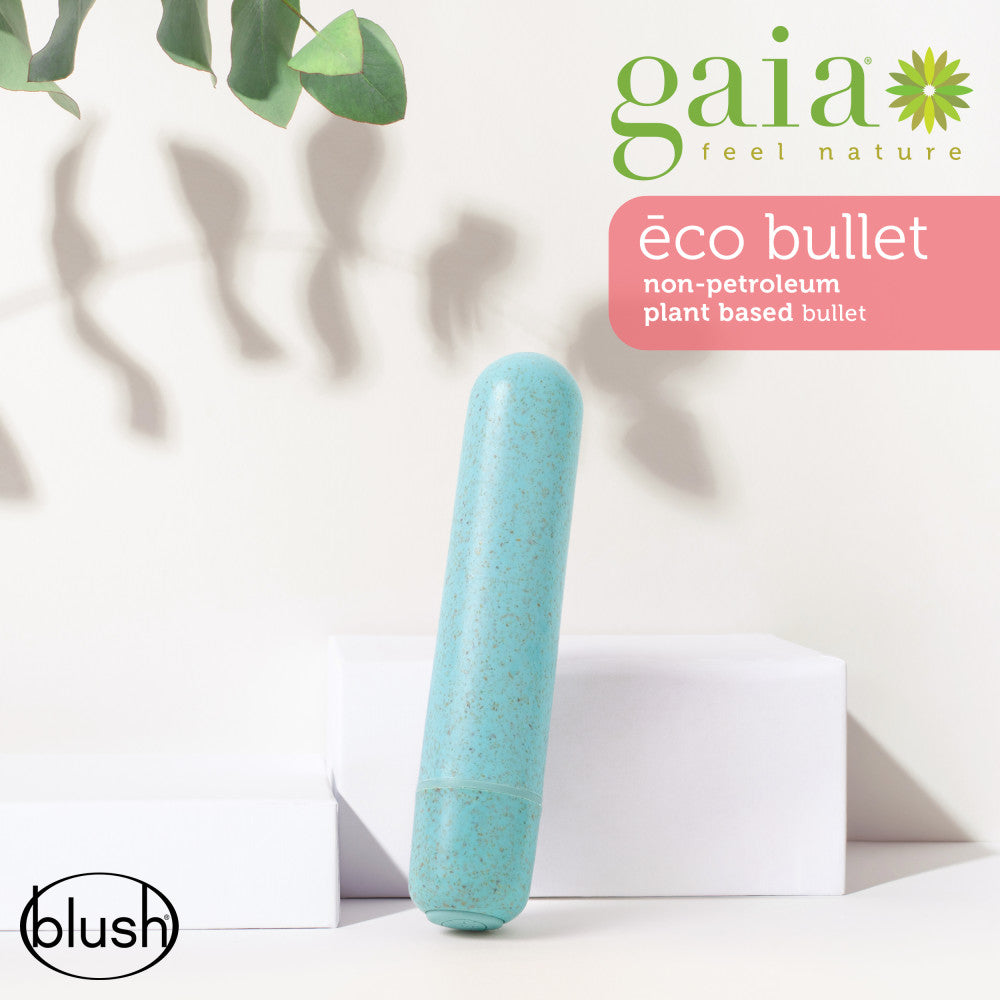 Gaia® By Blush | Eco Bullet: Plant-Based 4 Smooth Waterproof Bullet Vibrator in Aqua - Made from Sustainable BioFeel™、mySite、bottomscart