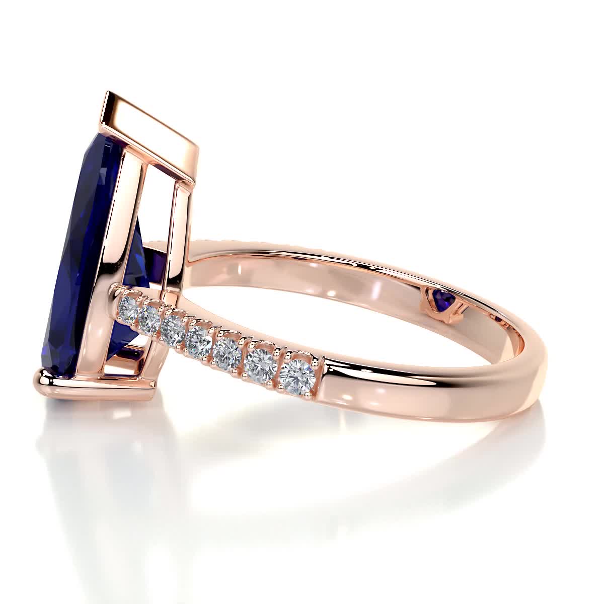 Anna Gemstone & Diamonds Ring (4.15 Carat) -14K Rose Gold、mySite、hinf8tx79
