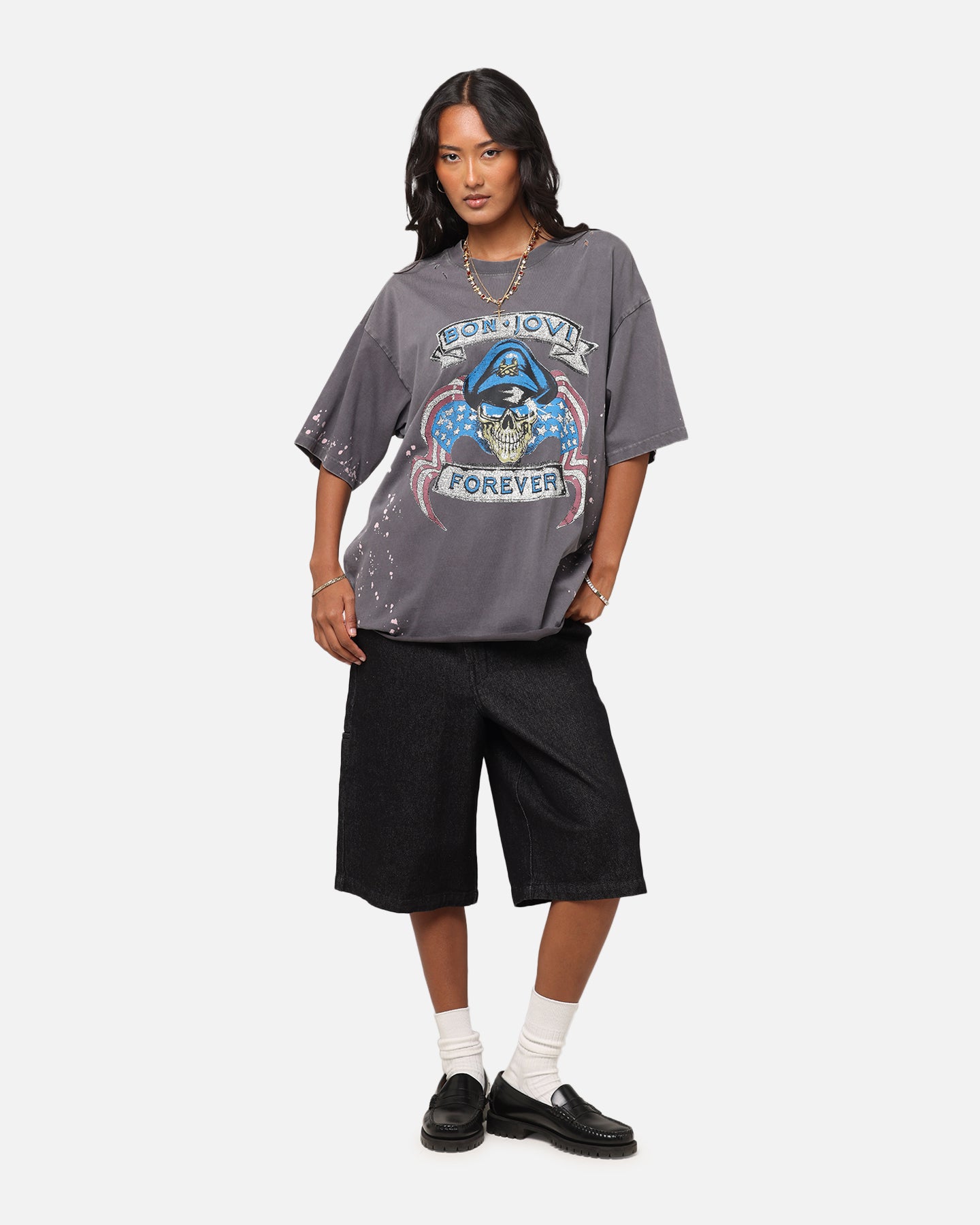 Bon Jovi Forever T-Shirt Washed Black、mySite、zt4zffjzw