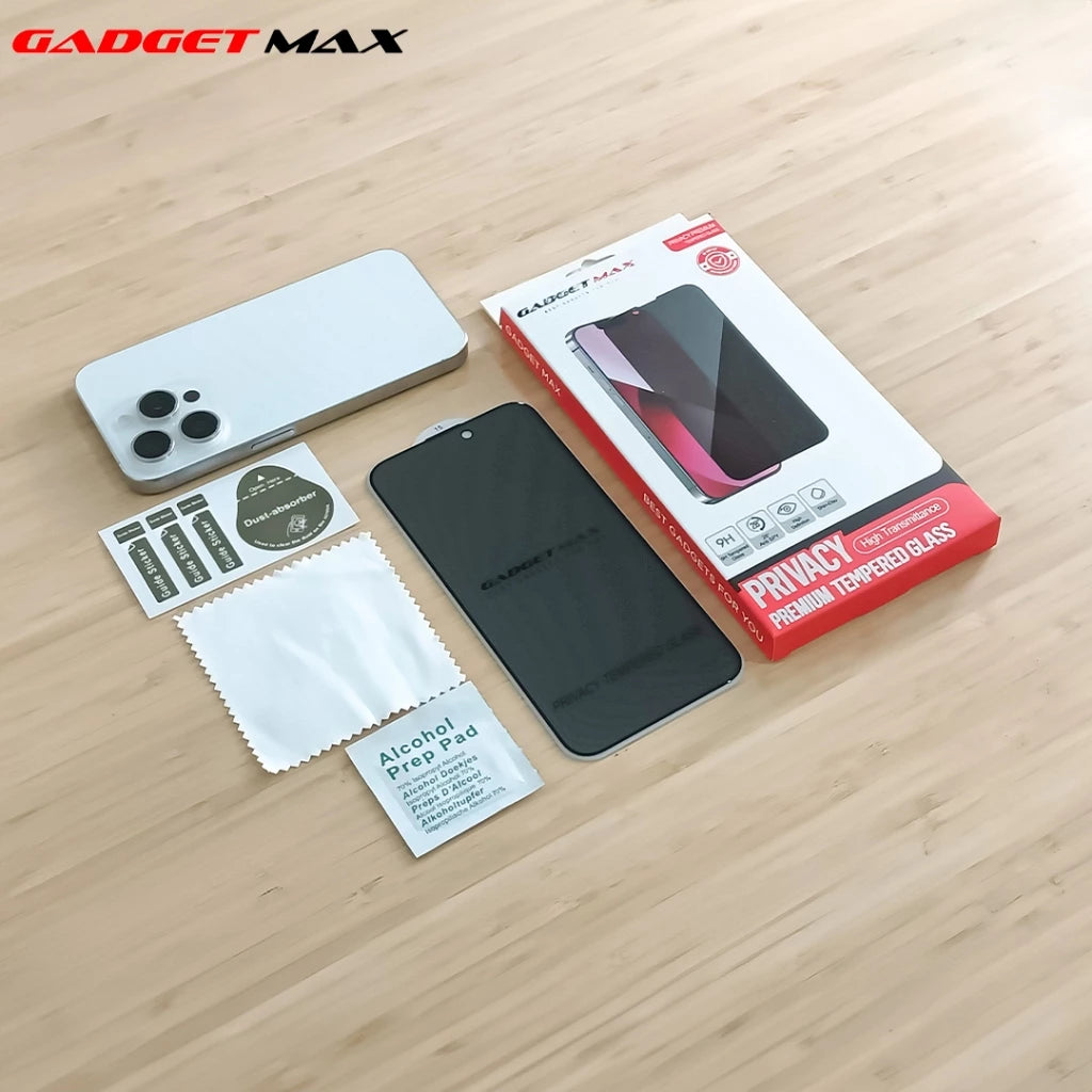 GADGET MAX-- PRIVANCY IPHONE 15 PRO MAX 6.72.5D ANTI-DEEP ANTI-DUST TEMPERED GLASS(NPL-9/2023)、mySite、fannypackpong