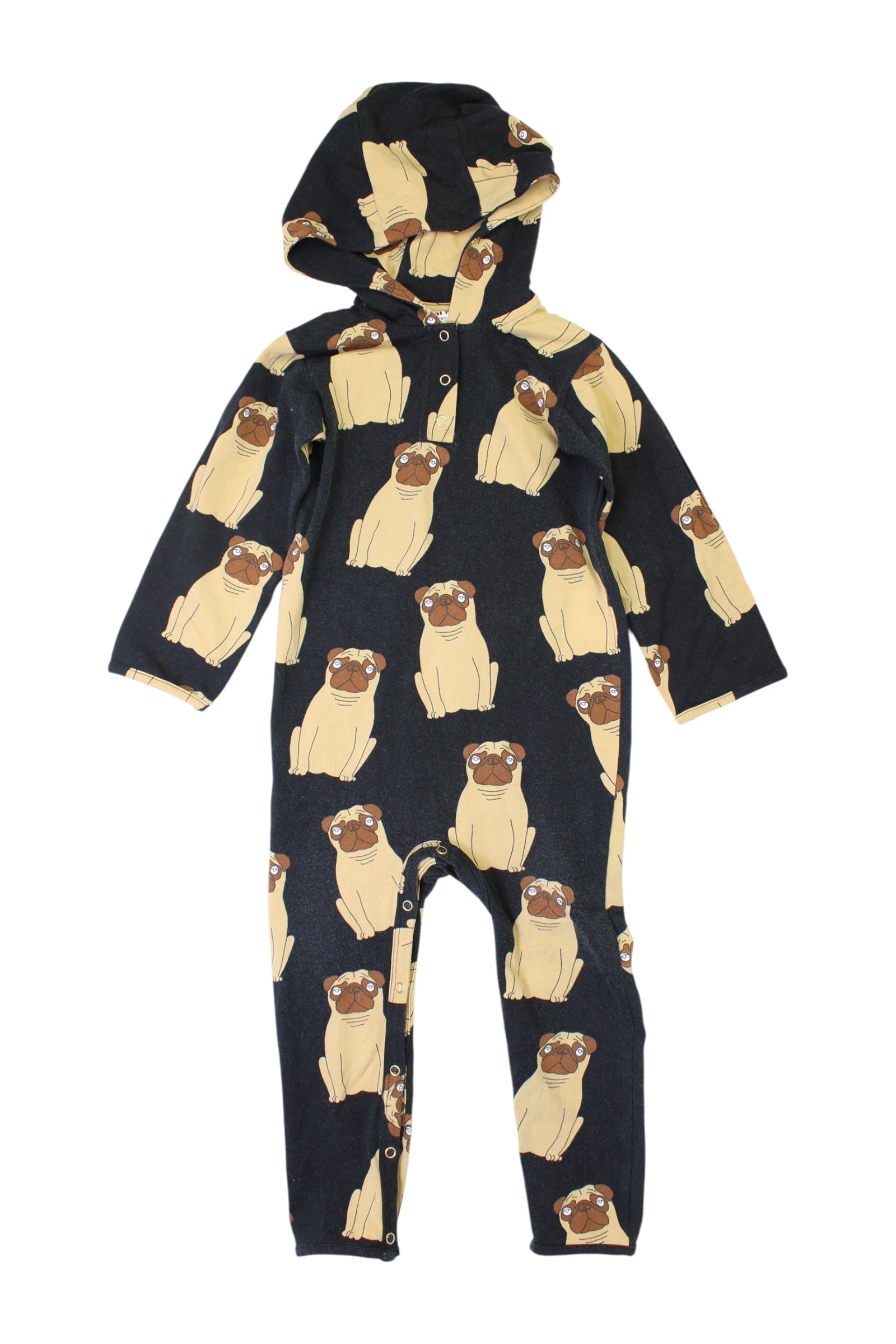 Mini Rodini Hooded Pug Print Romper 12-18M、mySite、g9winljtr