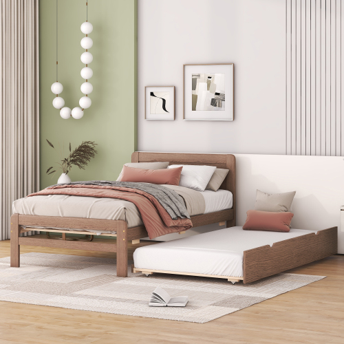 Modern Design Twin Size Platform Bed Frame with 2 Drawers for Grey Color、、xpatfood