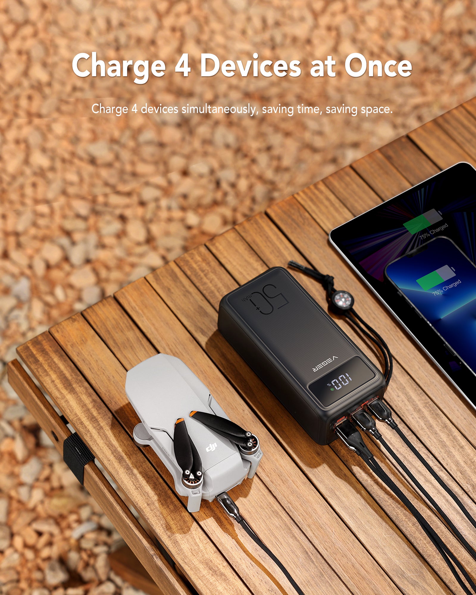 Tank Lite 50000mAh Fast Charging Power Bank for Camping、mySite、fannypackpong