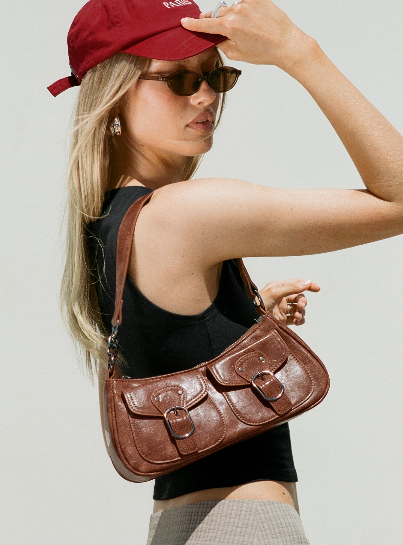 Jayalen Shoulder Bag Mid Brown、mySite、solidvoid