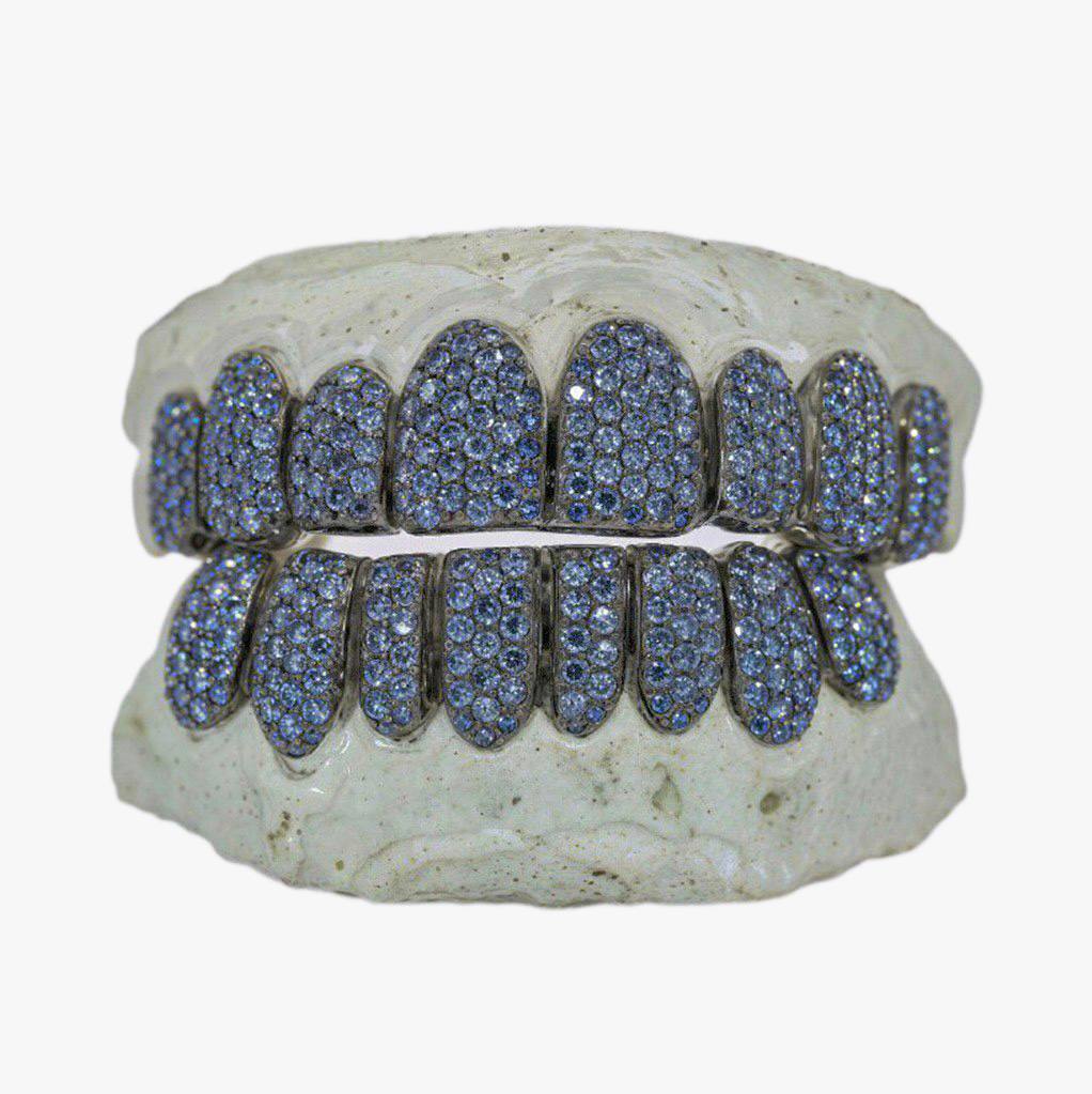 8 on 8 Blue Sapphire Grillz 14K Black Gold、mySite、hinf8tx79