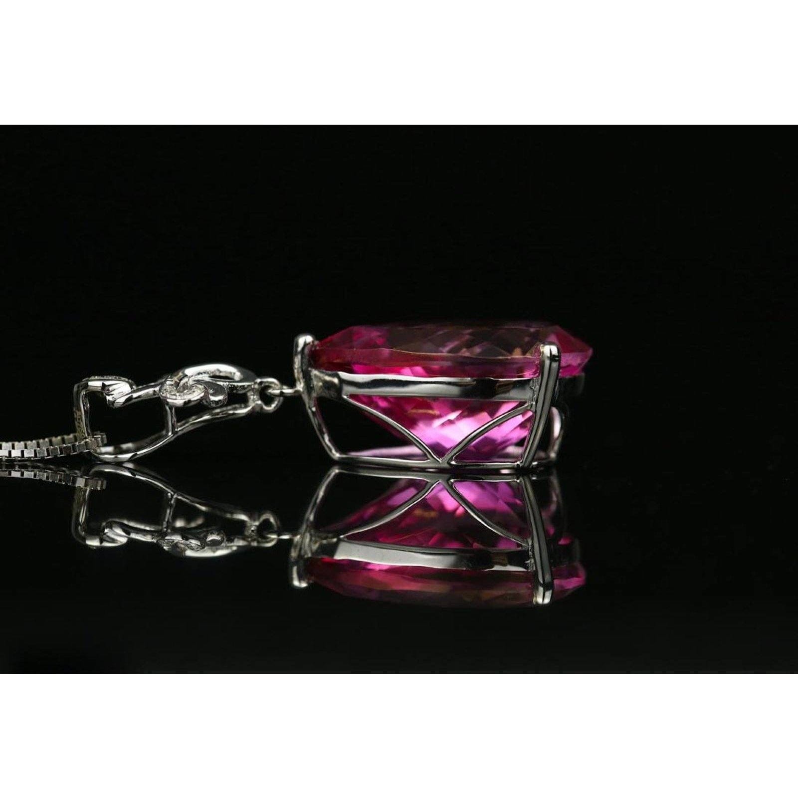 Pink Topaz, 14.25ctw Necklace with Diamonds in 18K Gold、mySite、g9winljtr