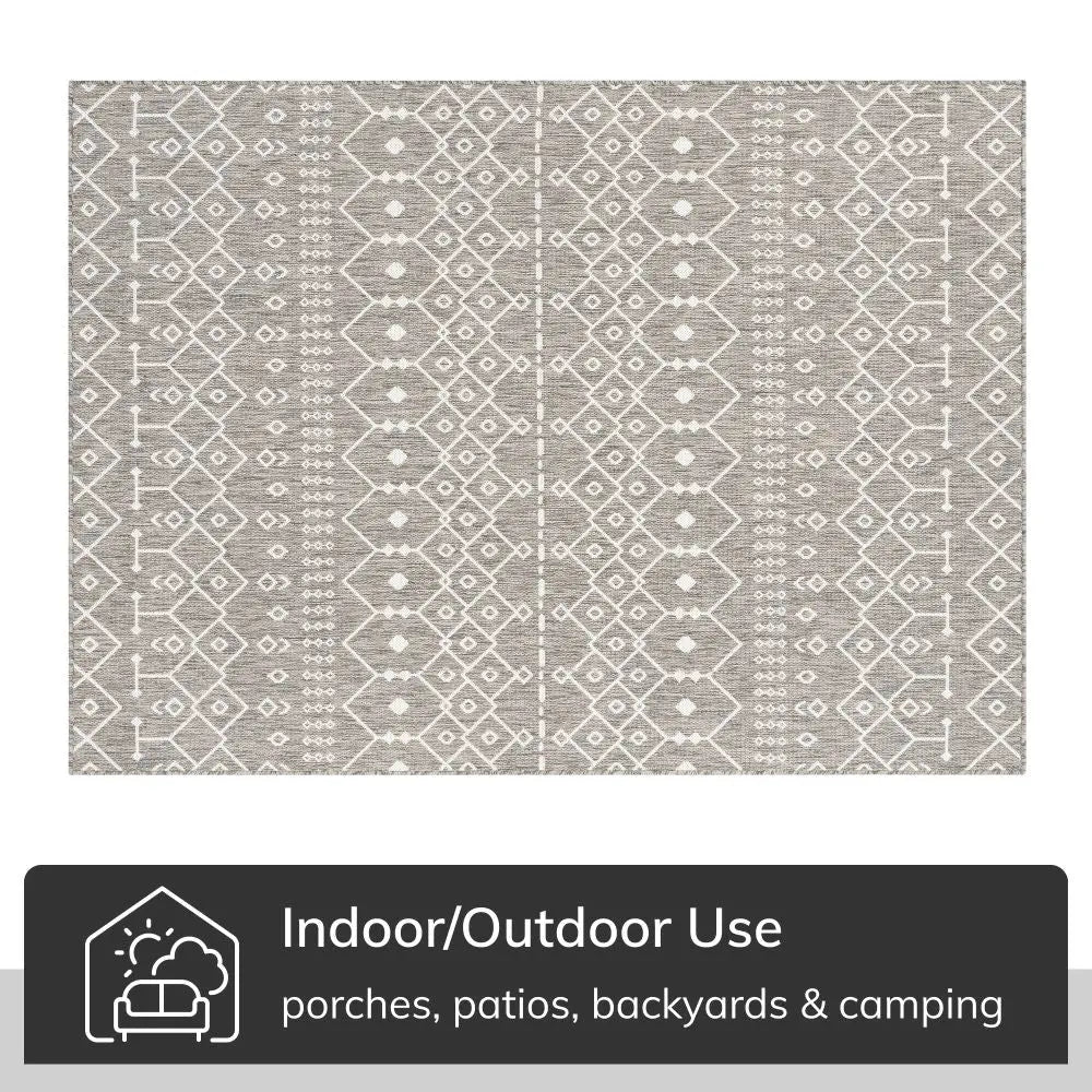 Nord Moroccan Tribal Indoor Outdoor Light Grey Flatweave Rug、mySite、gigharbornorthrealestate