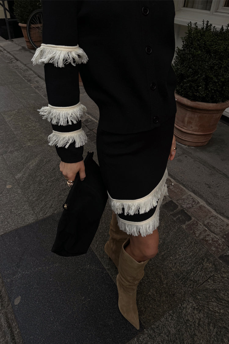 Black and Cream Fringe Jake Skirt、mySite、solidvoid