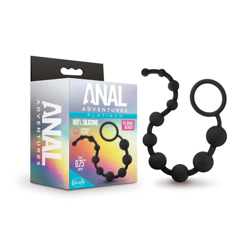 Anal Adventures Platinum By Blush® | Black 12.5-Inch Anal Beads、mySite、bottomscart