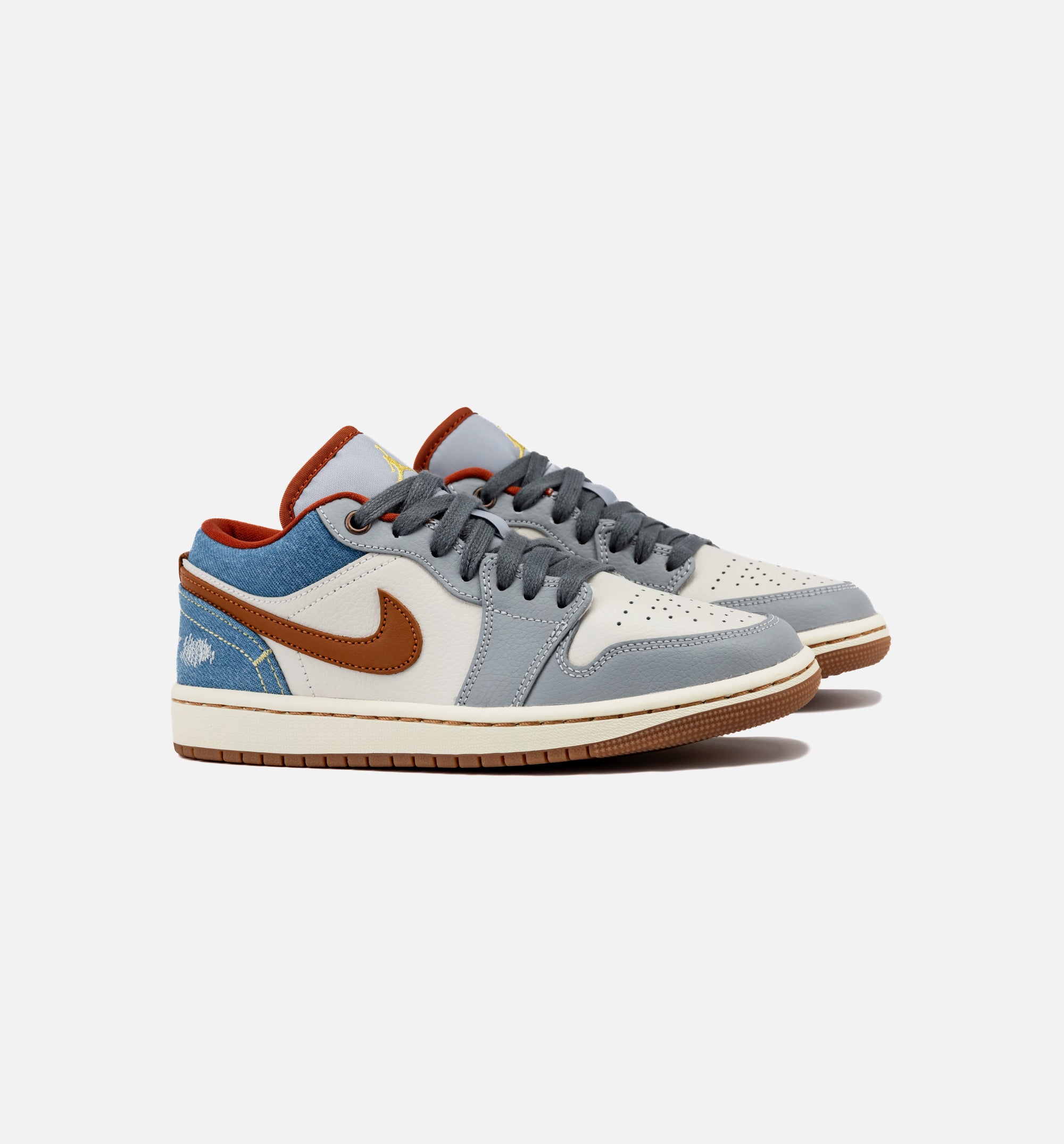 Air Jordan 1 Low Denim Womens Lifestyle Shoe - Phantom/Coconut Milk/Amber Brown、mySite、dreamappss
