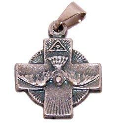 Dove with Cross - Holy Spirit medal - Pewter (1.7cm or 0.67 square)、mySite、topwebapps