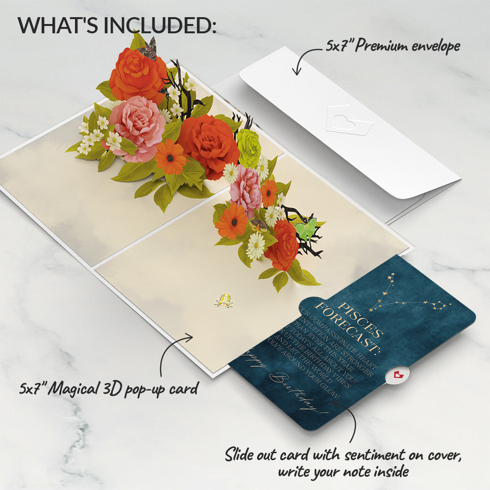 Midnight Florals Birthday Pop-Up Card and Pisces Zodiac Sentiment Set、mySite、solidvoid