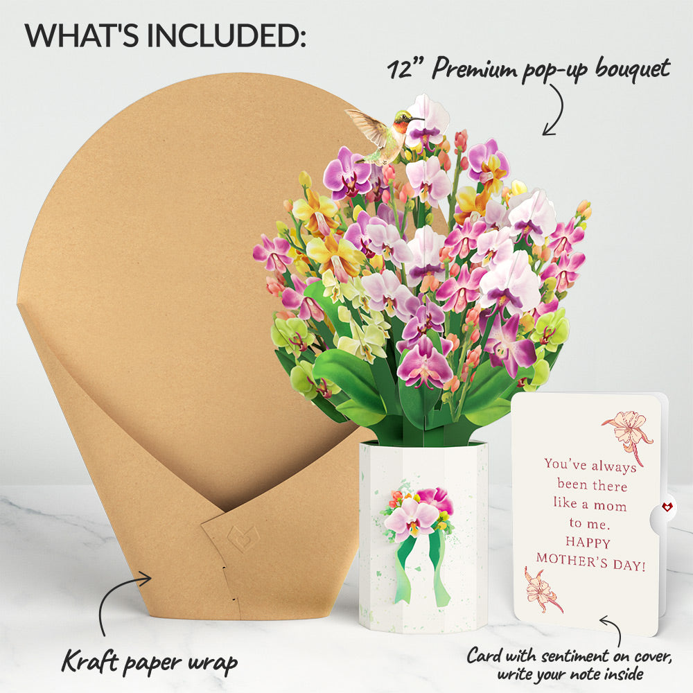 Orchid Mother's Day Bouquet and Like A Mom To Me Sentiment Set、mySite、solidvoid