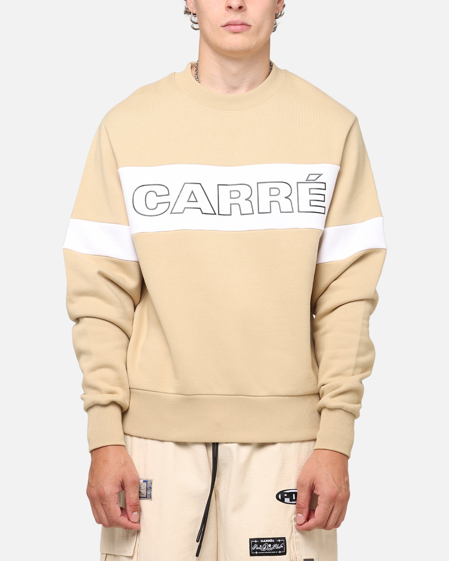 Carre Bars Crewneck Stone/White、mySite、zt4zffjzw