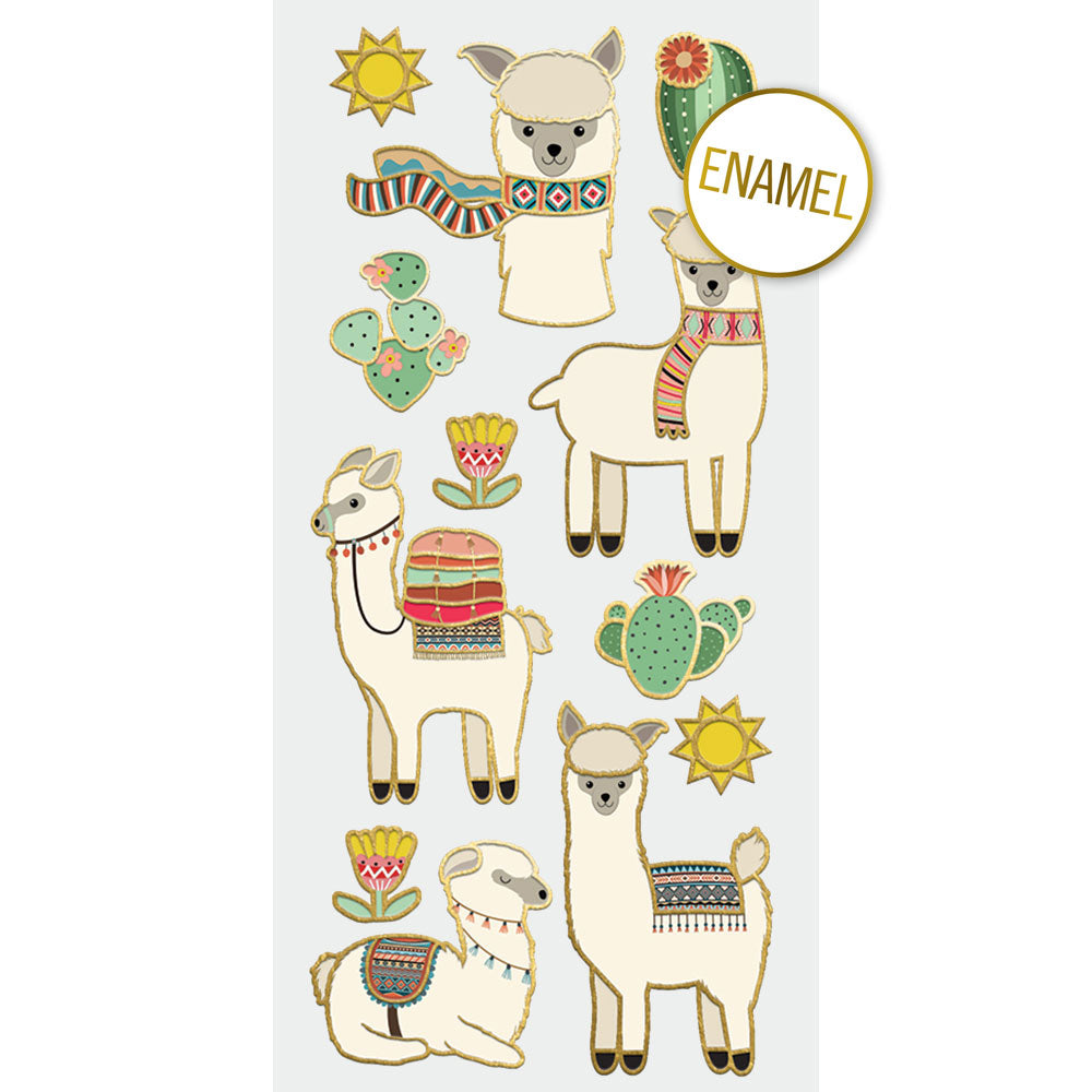  Llamas Faux Enamel Stickers、mySite、ghnorth