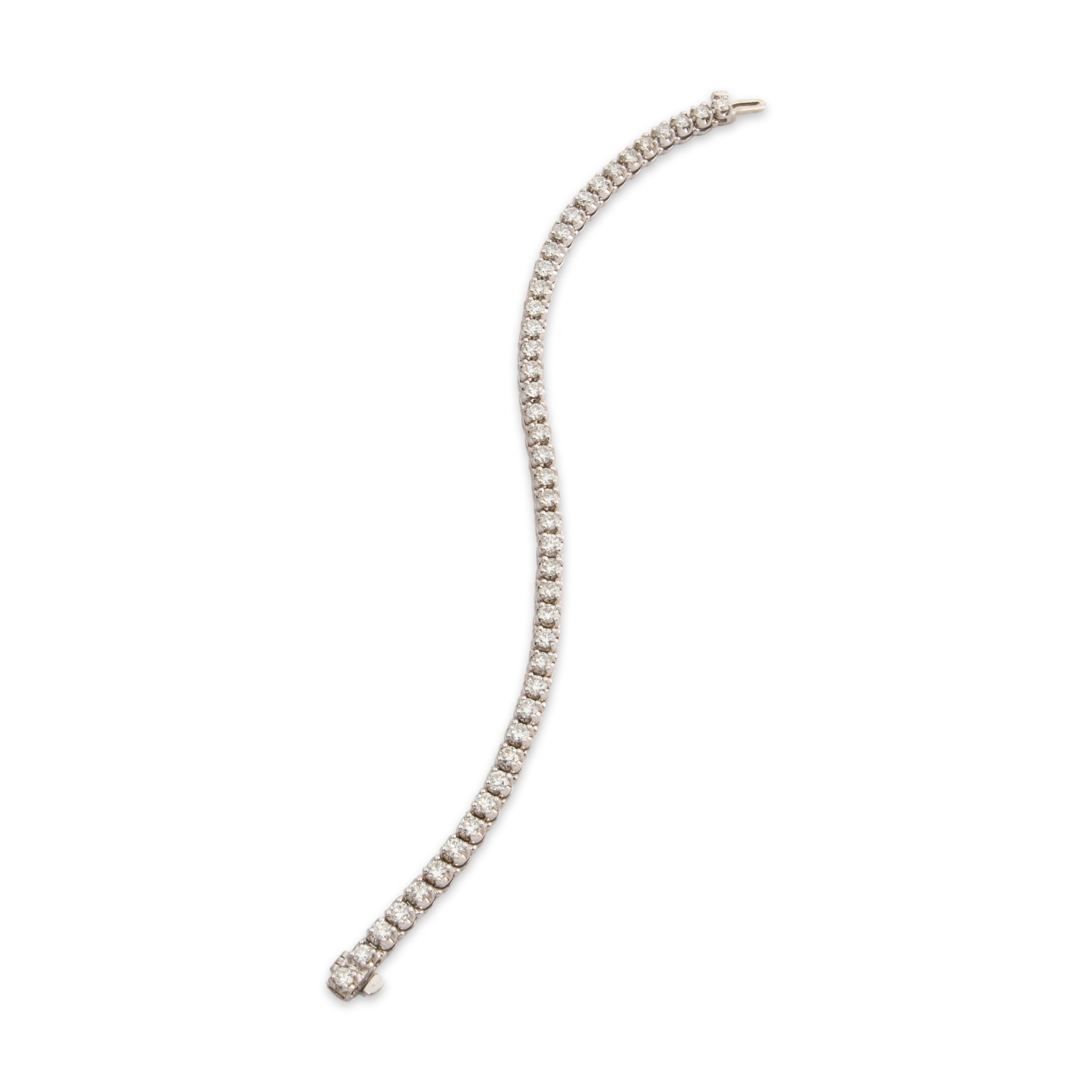 Estate 14k White Gold Diamond 5ct Tennis Line Bracelet 6.5、mySite、hinf8tx79