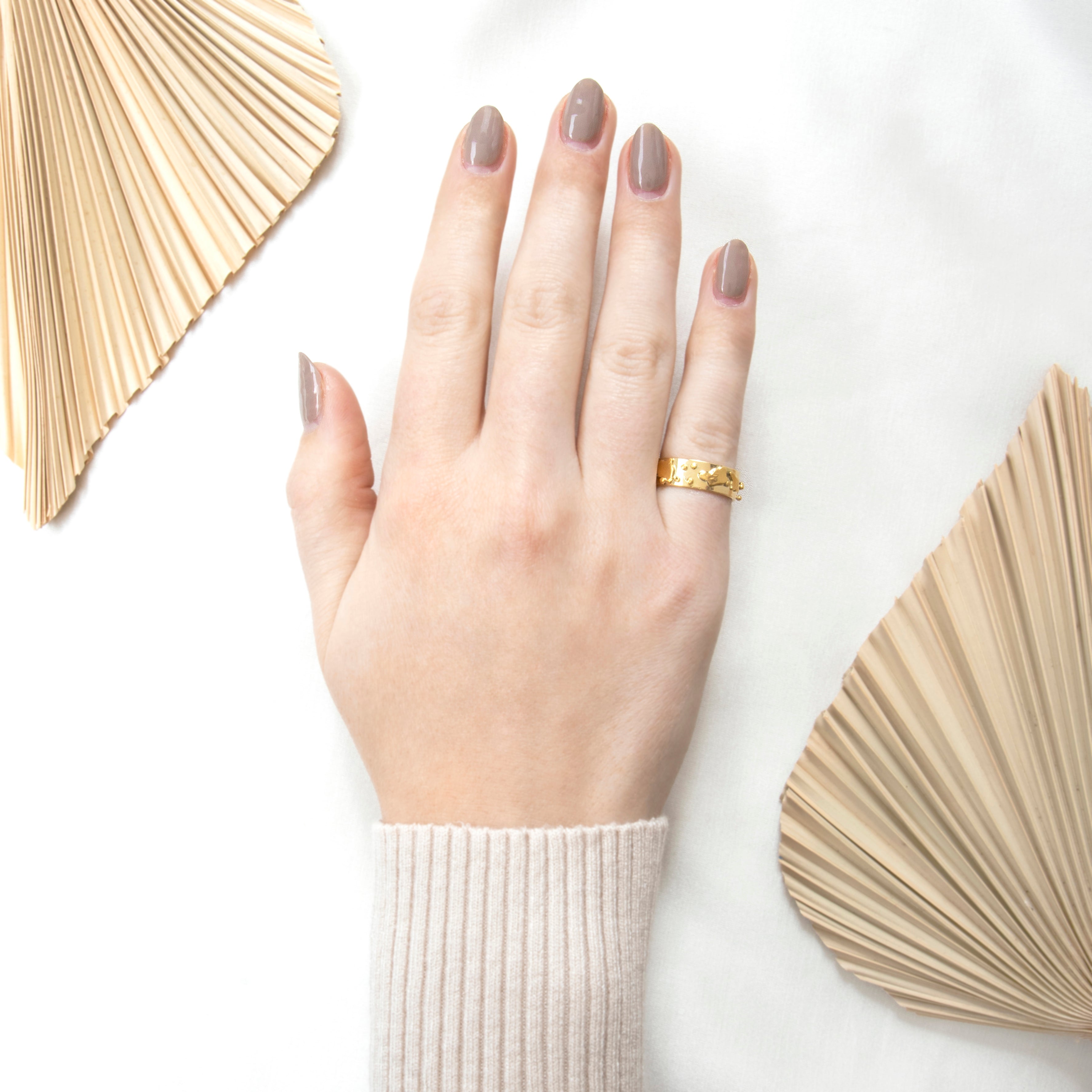 Vintage 18 & 24k Yellow Gold Abstract Applied Adornment Band Ring 5.5、mySite、hinf8tx79