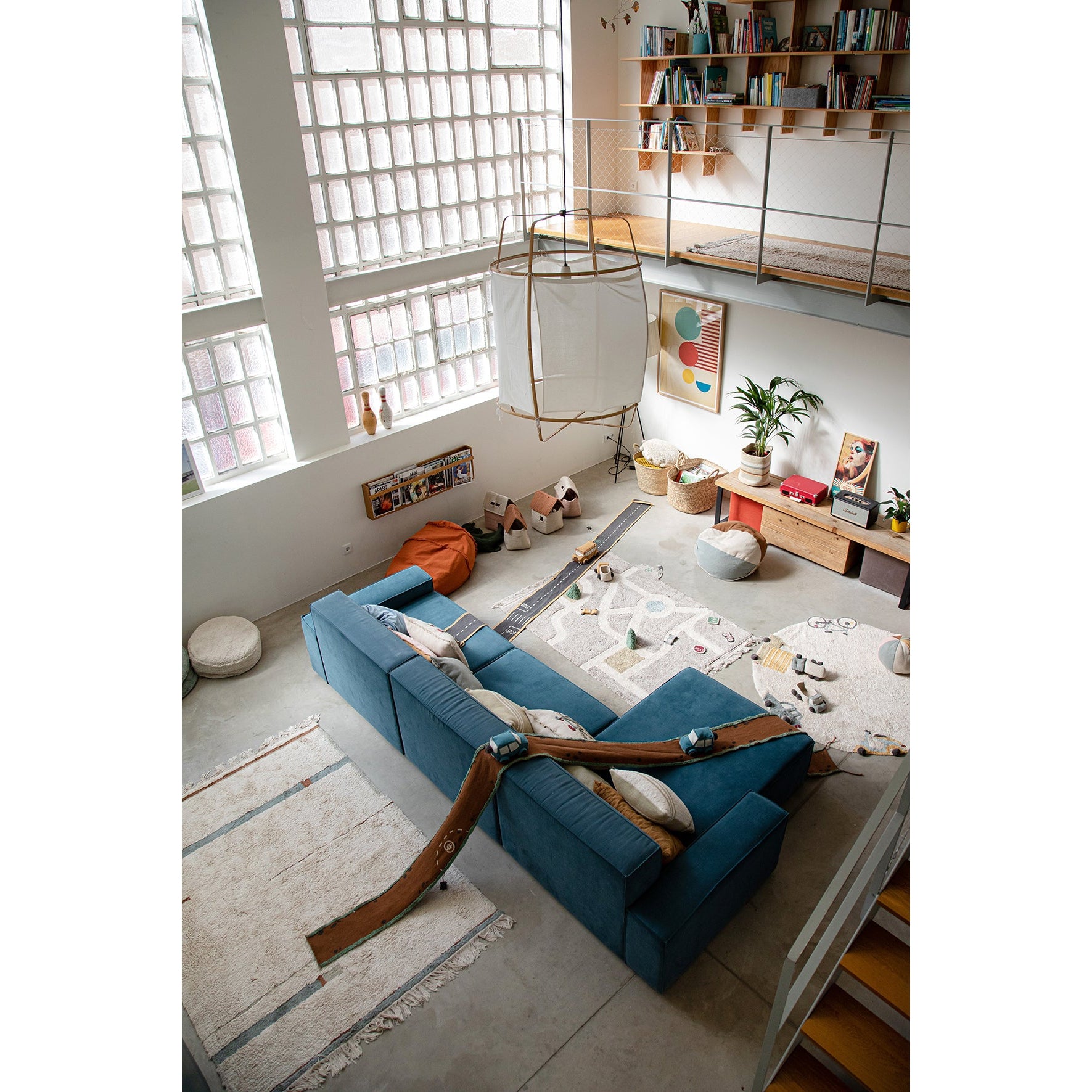 Eco-City Lanes Vintage Blue Washable Area Rug、mySite、gigharbornorthrealestate