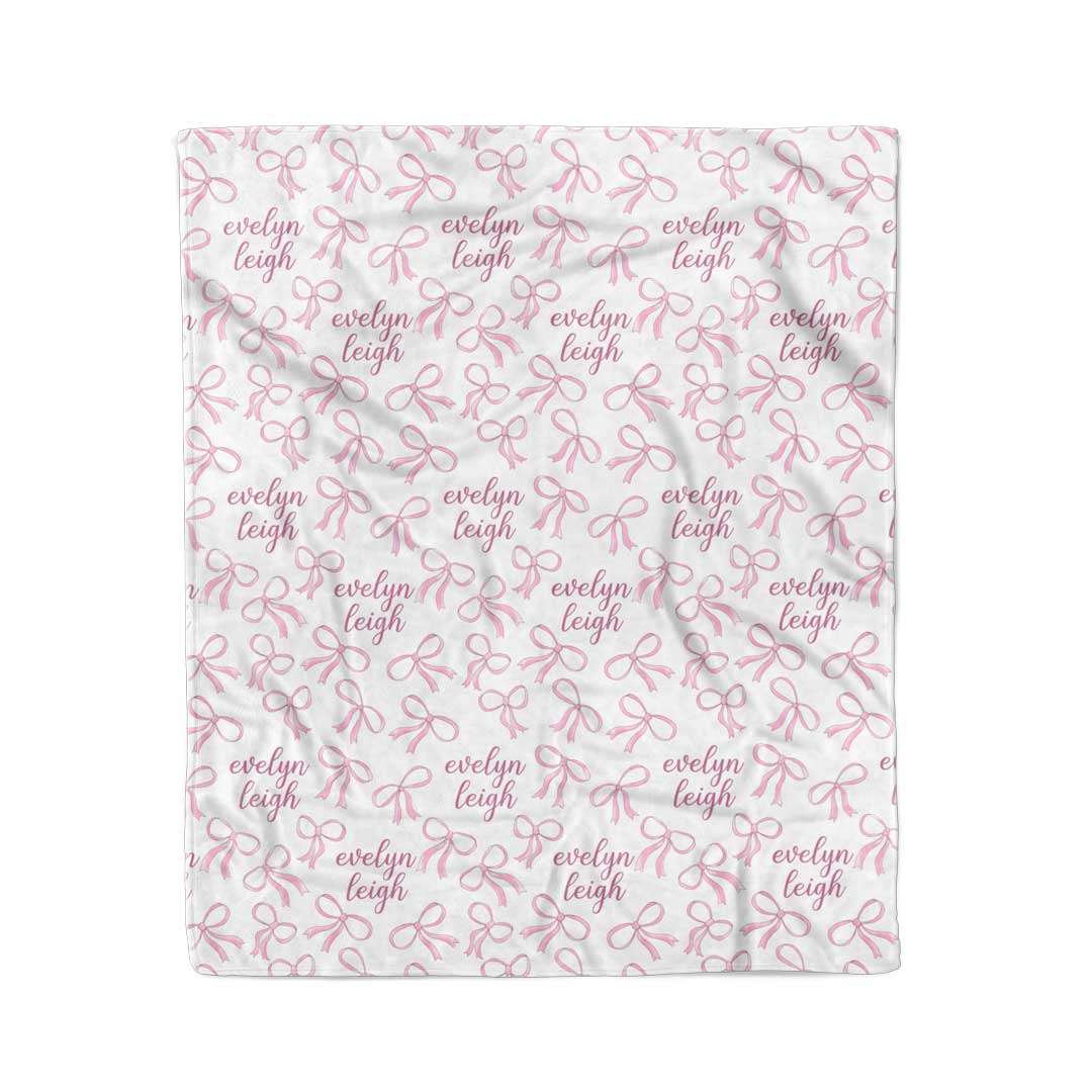  Blushing Bows Personalized Kids Blanket、mySite、layawaytickets
