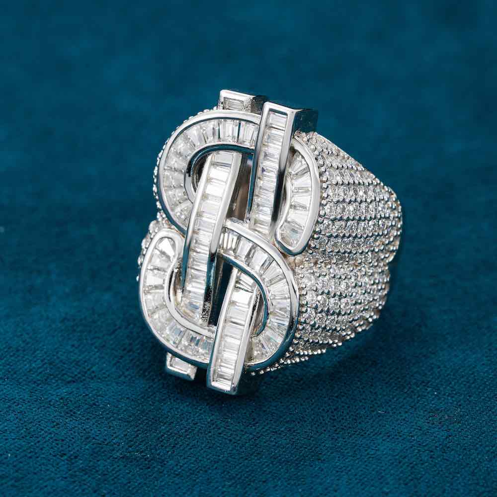 Dollar Sign Moissanite Baguette Ring 14k Gold、mySite、hinf8tx79